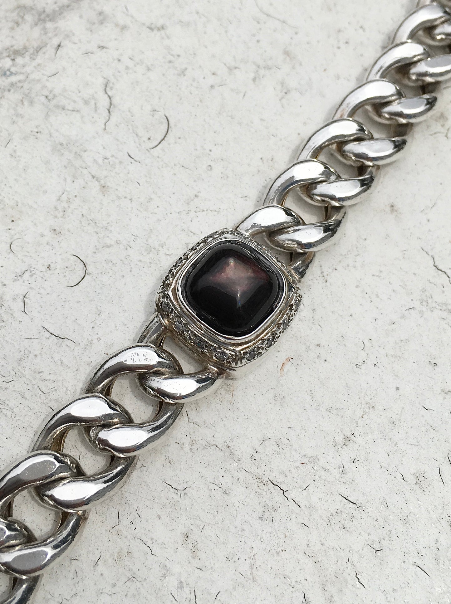 Sterling Silver Labradorite Curb Bracelet