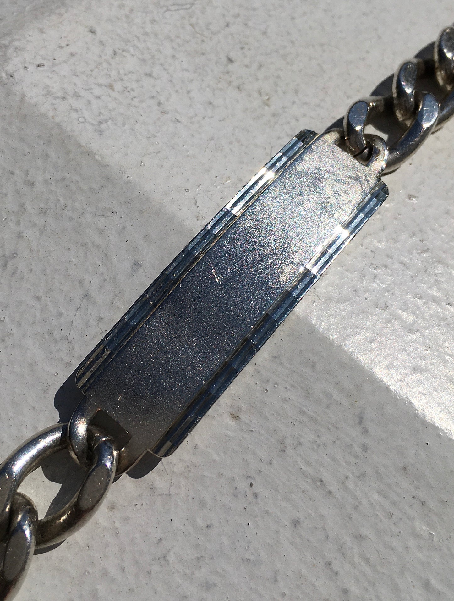 Vintage 1970s Sterling Silver Identity Bracelet
