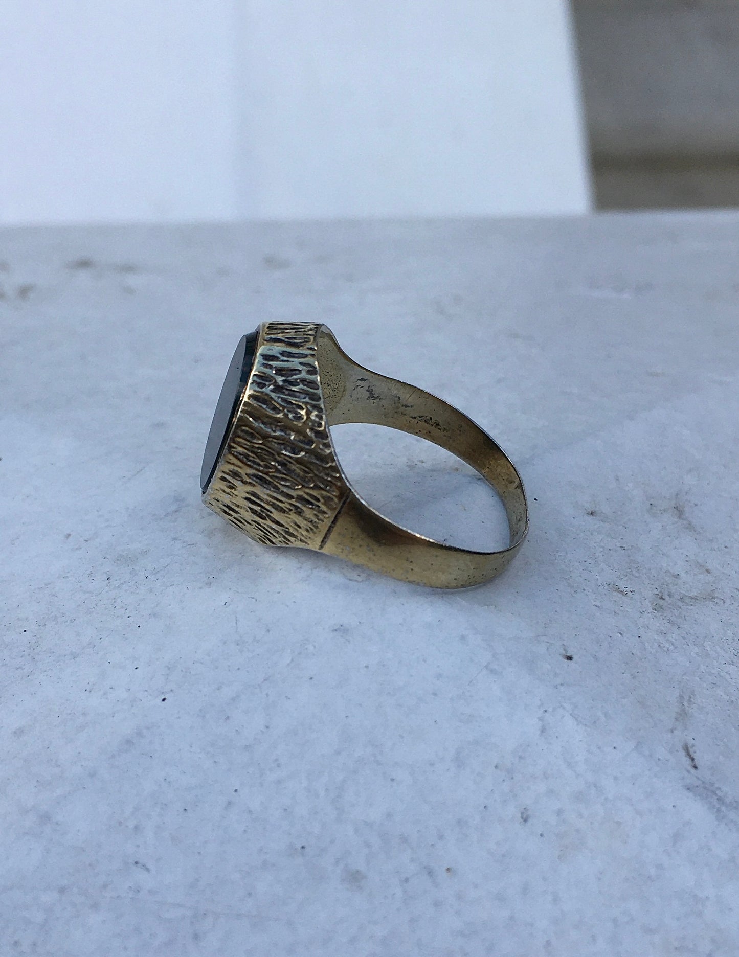 Vintage Sterling Silver Vermeil Bloodtsone Signet