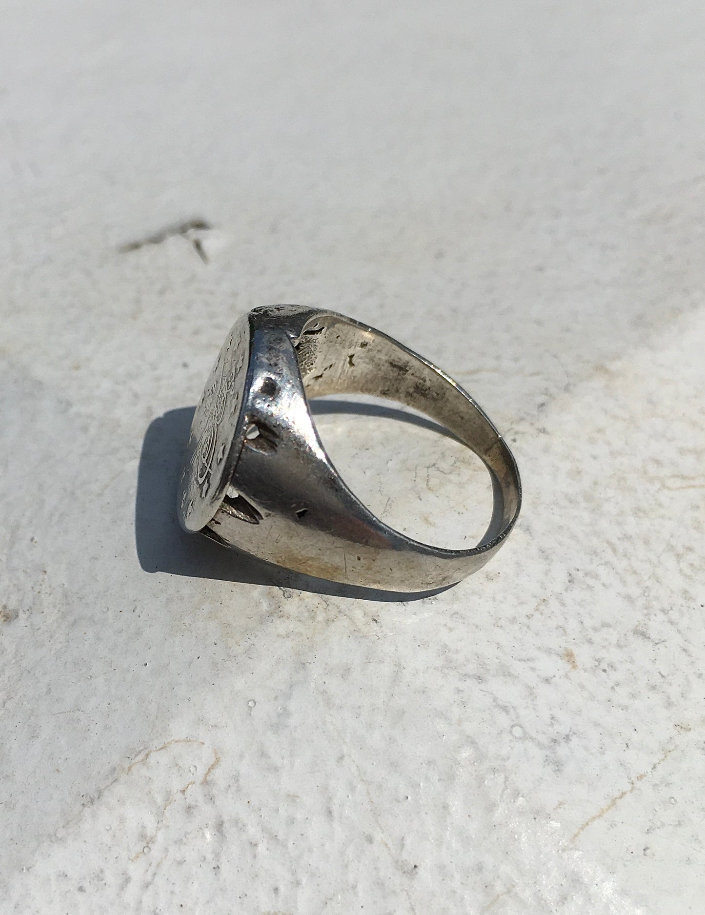 Vintage Sterling Silver Coin Ring