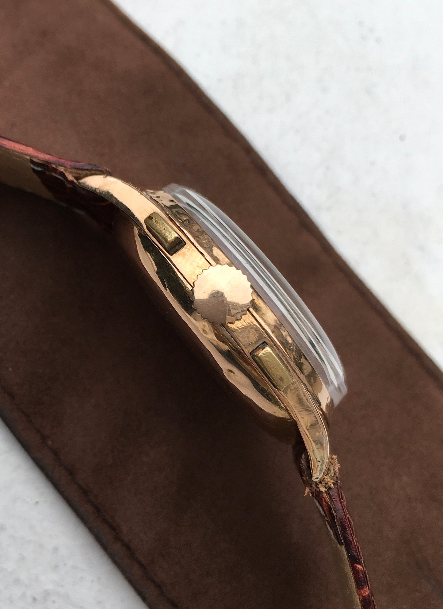 Vintage 1950s 18k Rose Gold Leonidas Chronograph