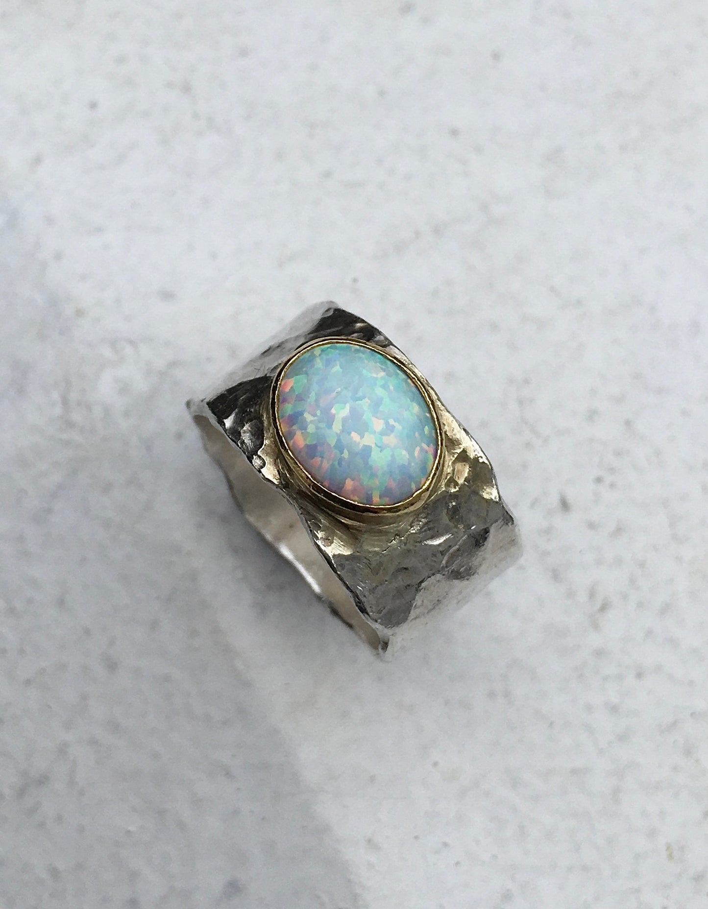 Silver & Gold Opal Ring