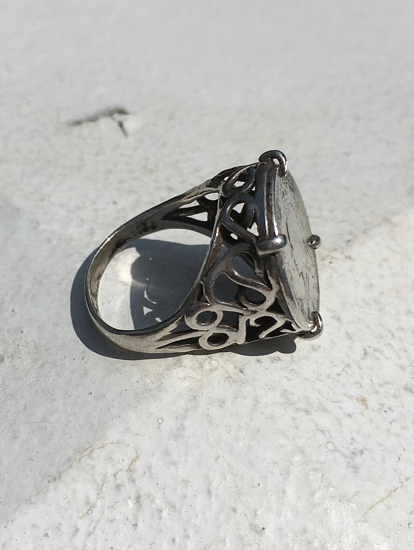 Vintage Sterling Silver Threepence Ring