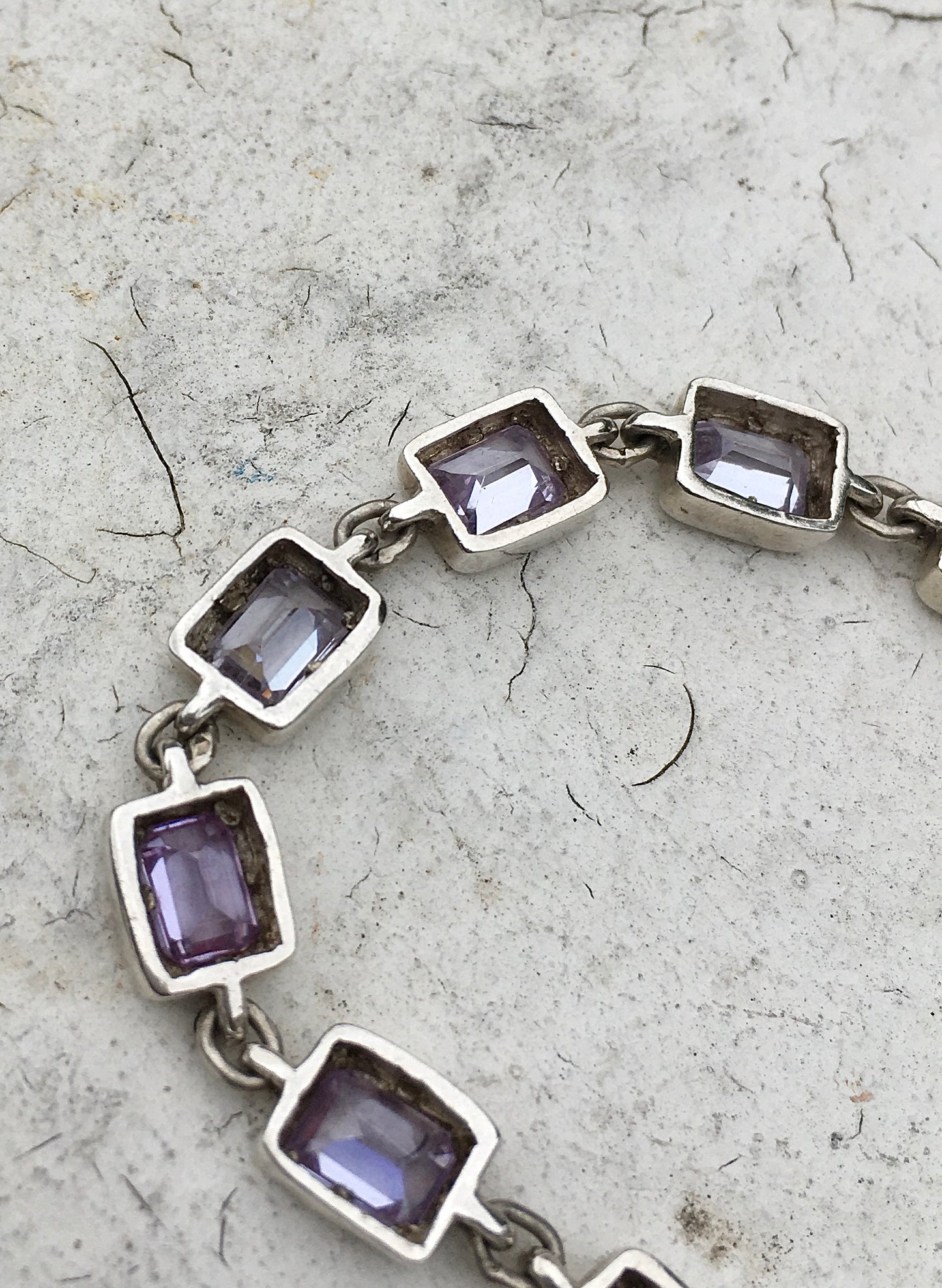 1990s Sterling Silver Amethyst Bracelet