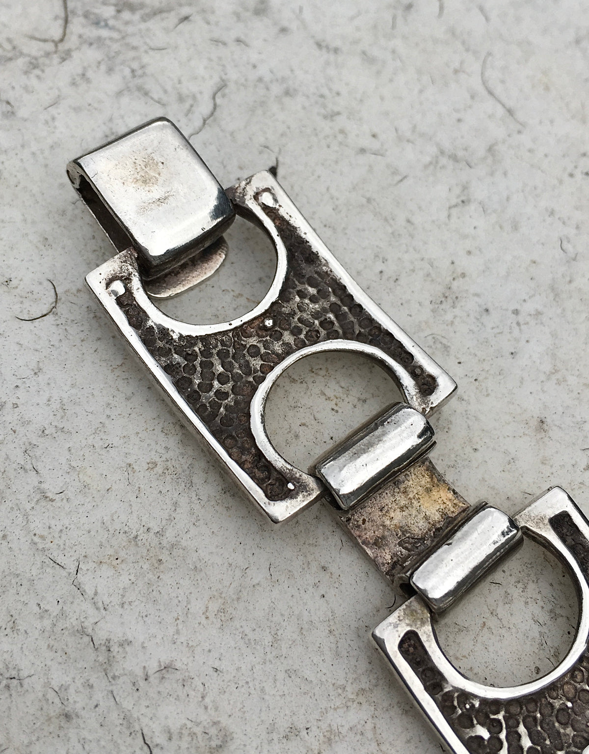 Vintage 1970s Sterling Silver Enamel Bracelet