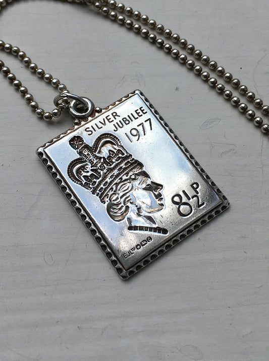 Vintage Sterling Silver Stamp Pendant
