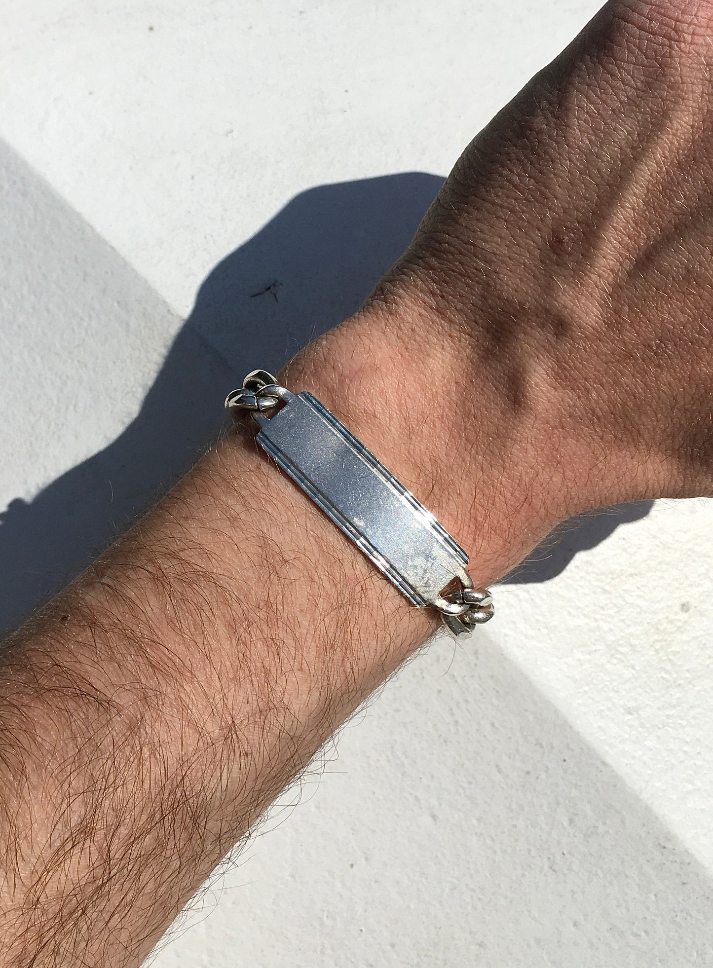 Vintage 1970s Sterling Silver Identity Bracelet