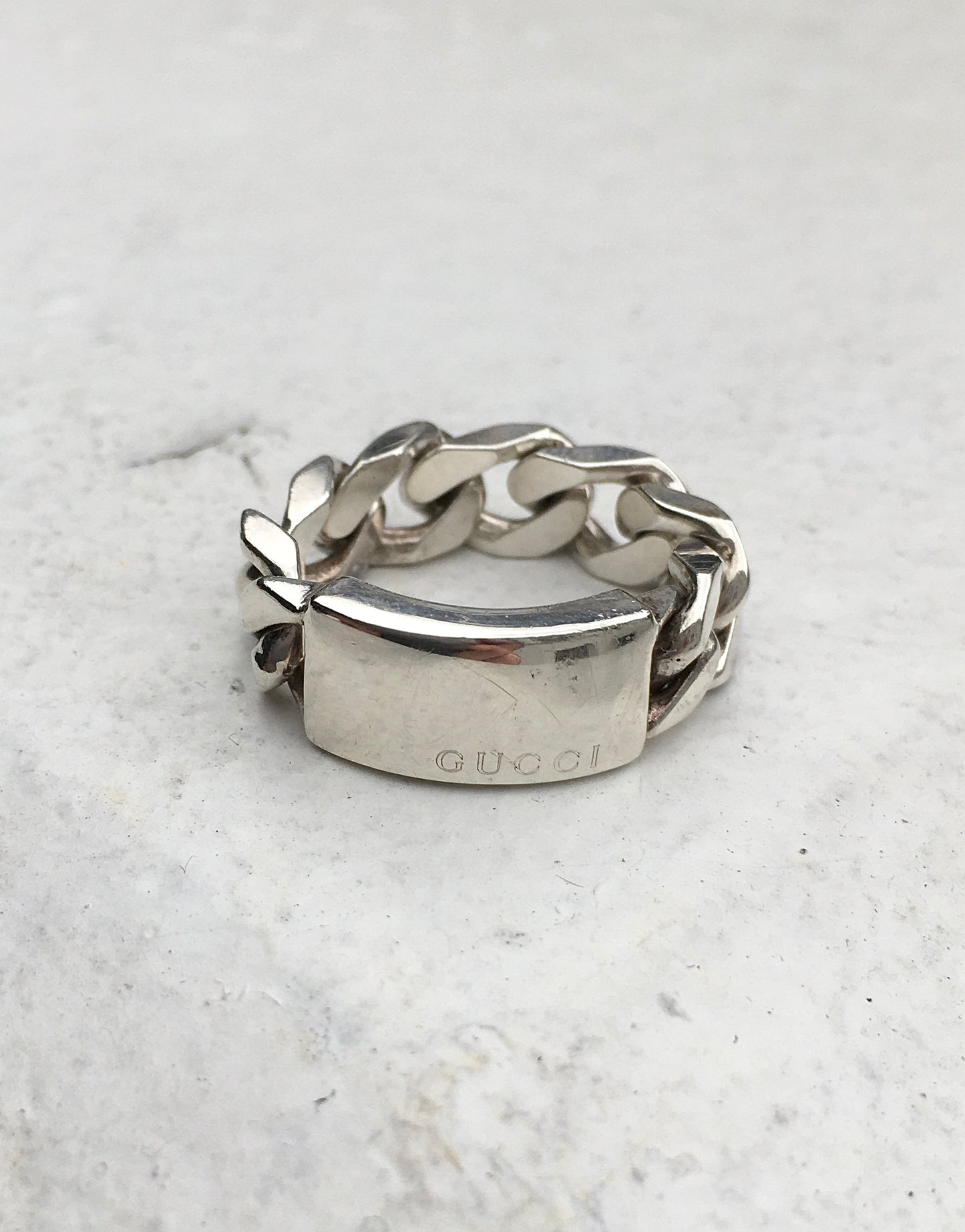 Sterling Silver Gucci Curb Ring