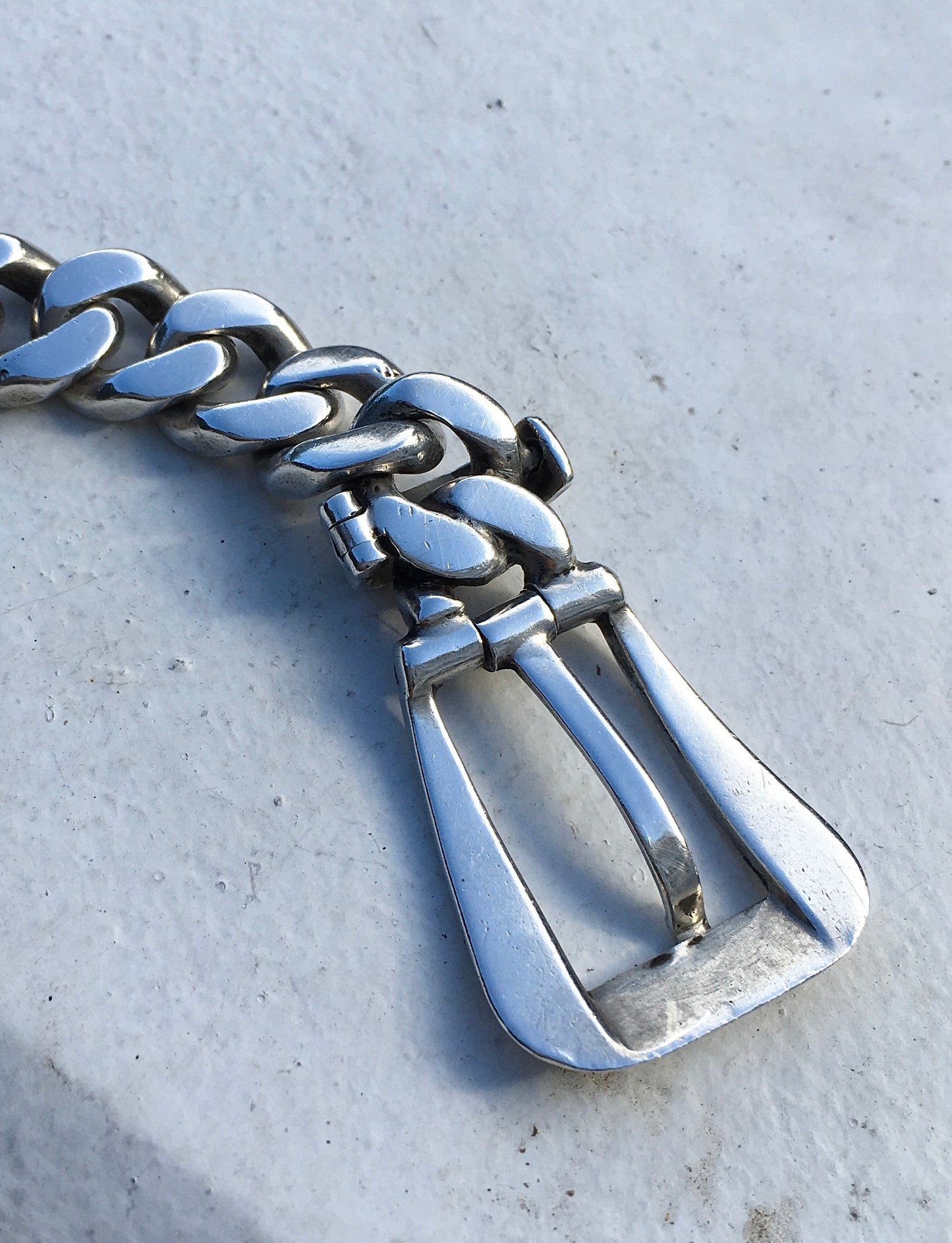 Vintage Sterling Silver Buckle Bracelet