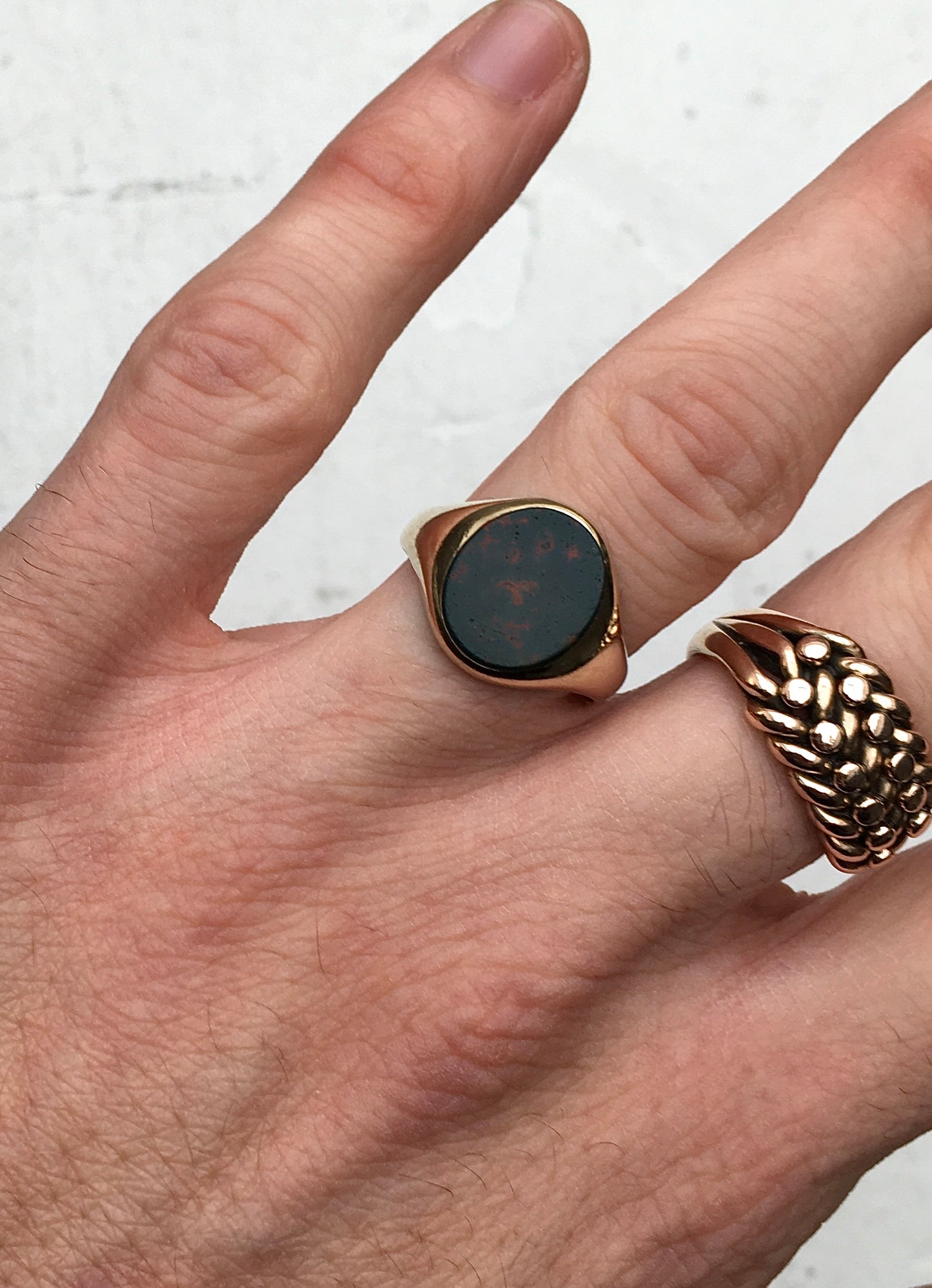 Vintage 1970s 9ct Gold Bloodstone Ring