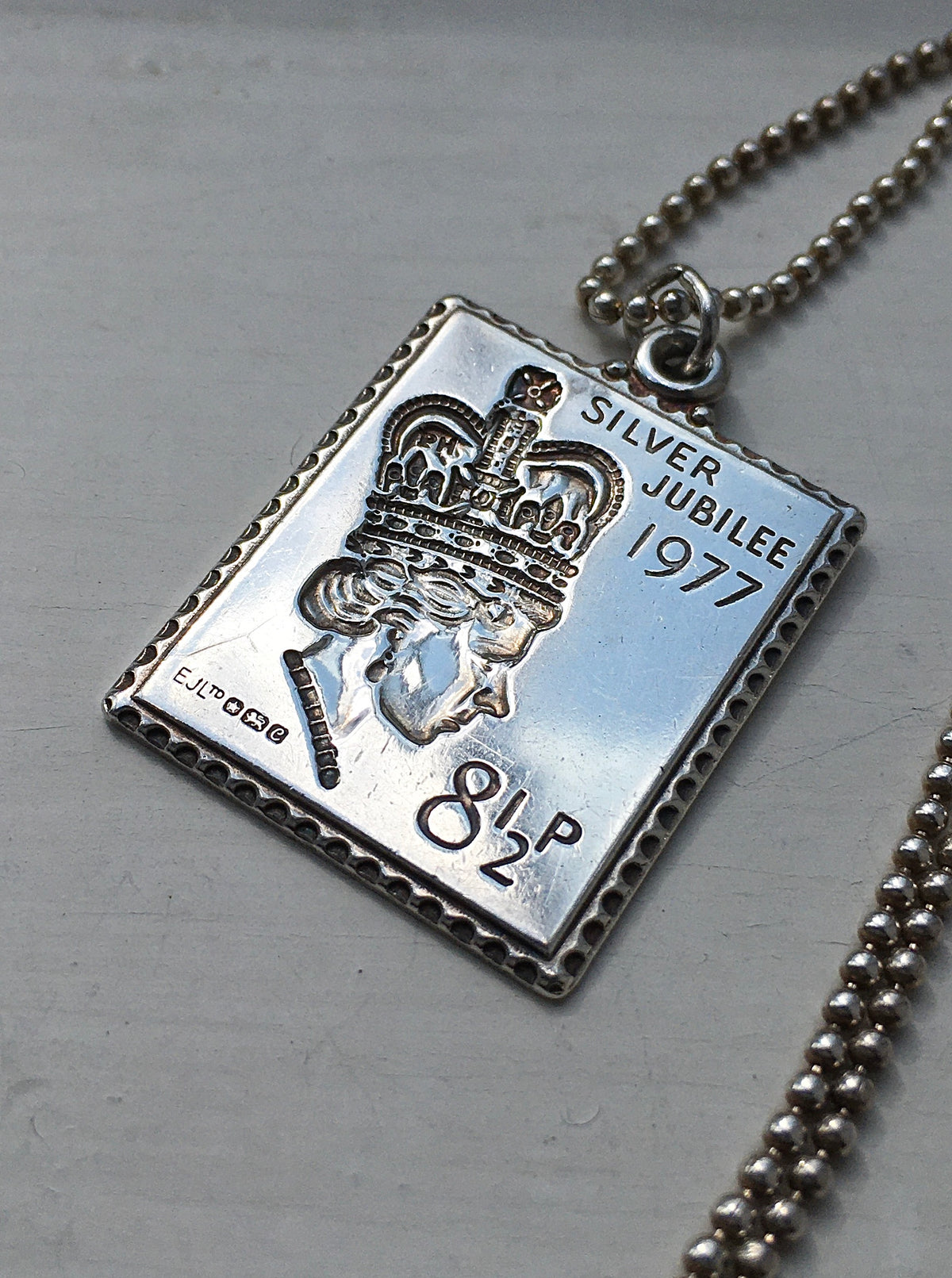 Vintage Sterling Silver Stamp Pendant