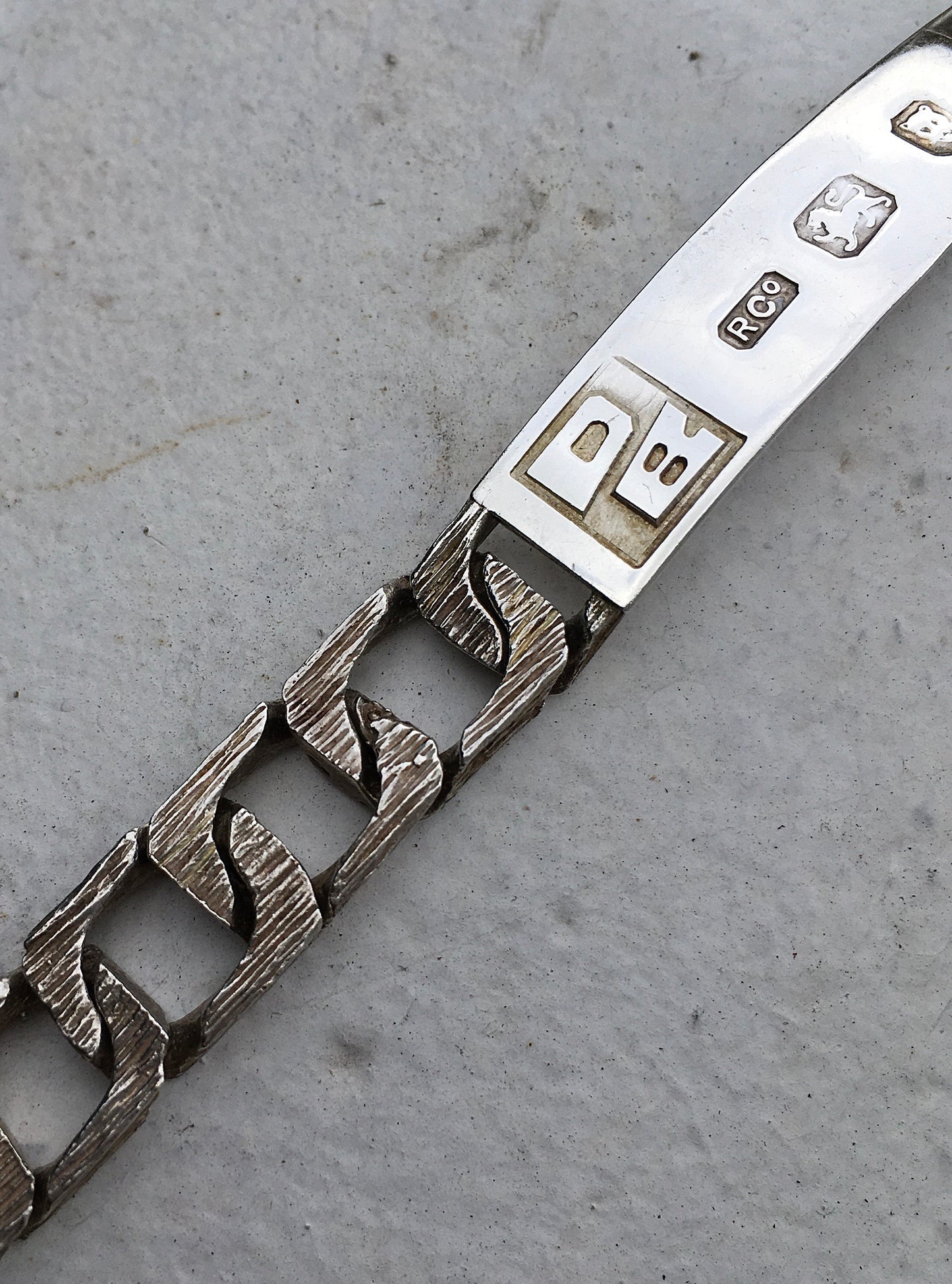 Vintage 1980s Sterling Silver ID Curb