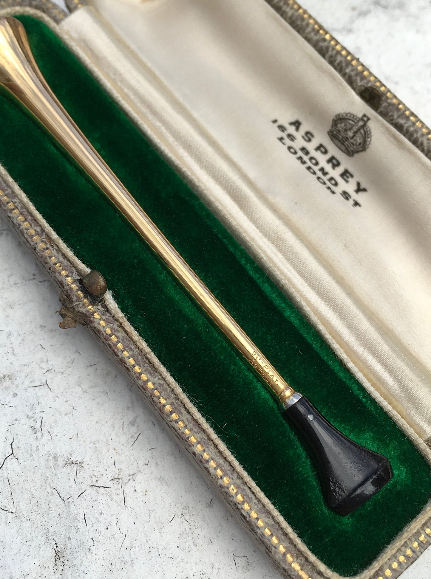 Antique Gold & Platinum Asprey Cheroot Holder