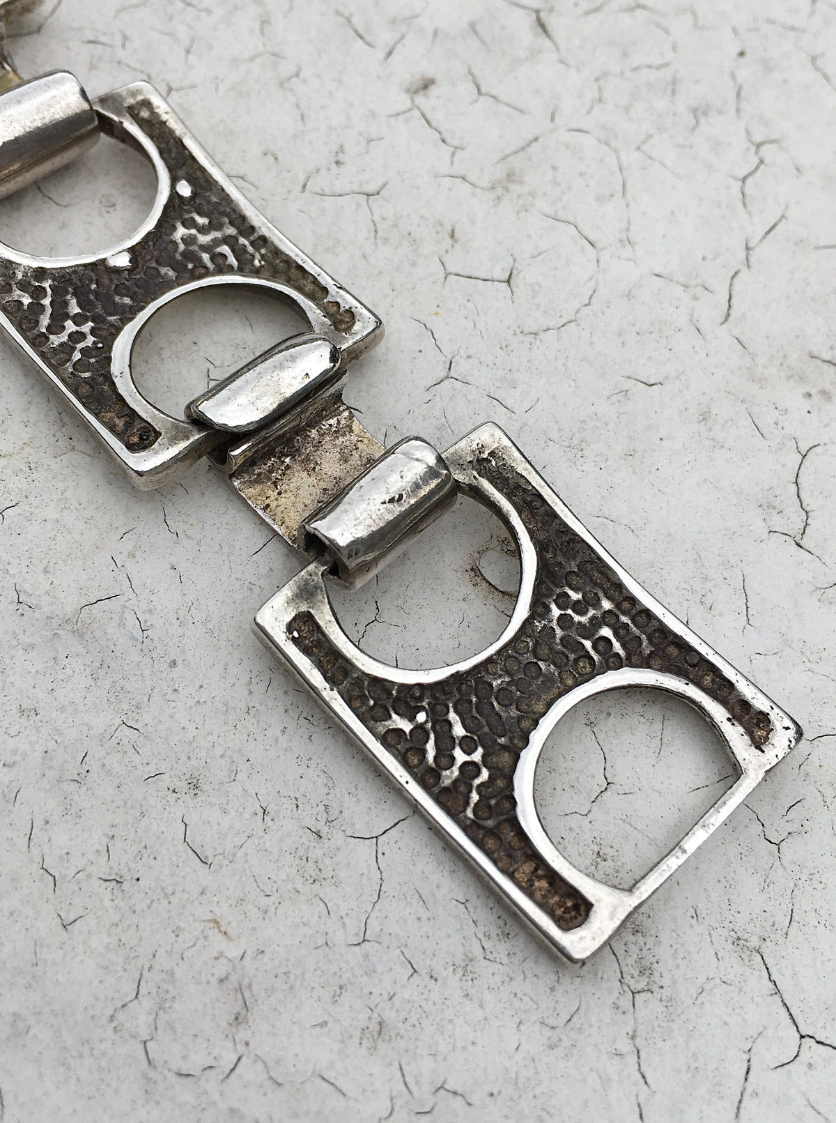 Vintage 1970s Sterling Silver Enamel Bracelet