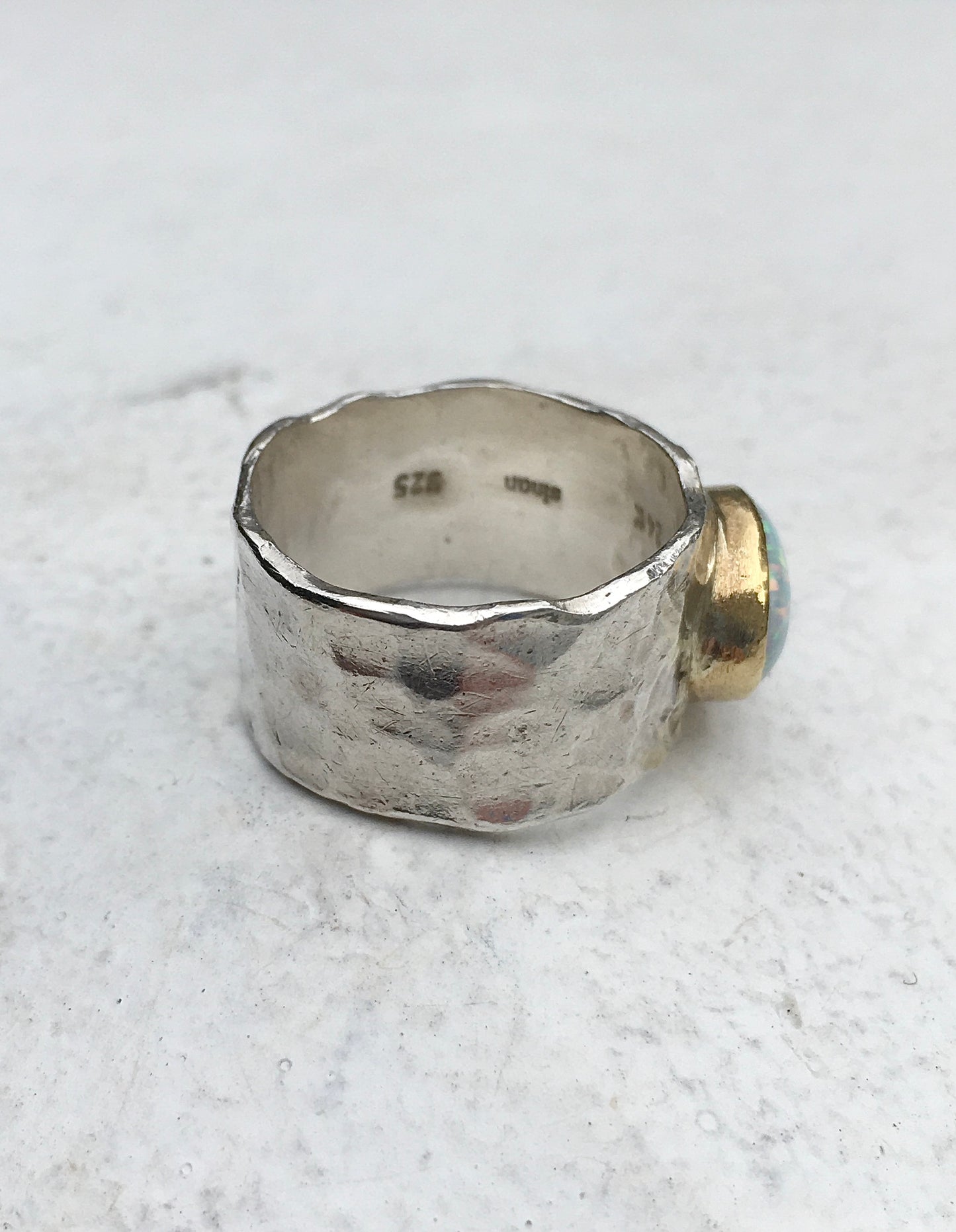 Silver & Gold Opal Ring