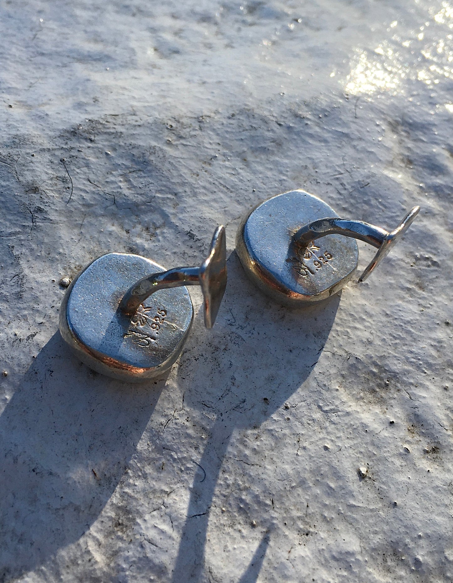 Sterling Silver Glass Cufflinks