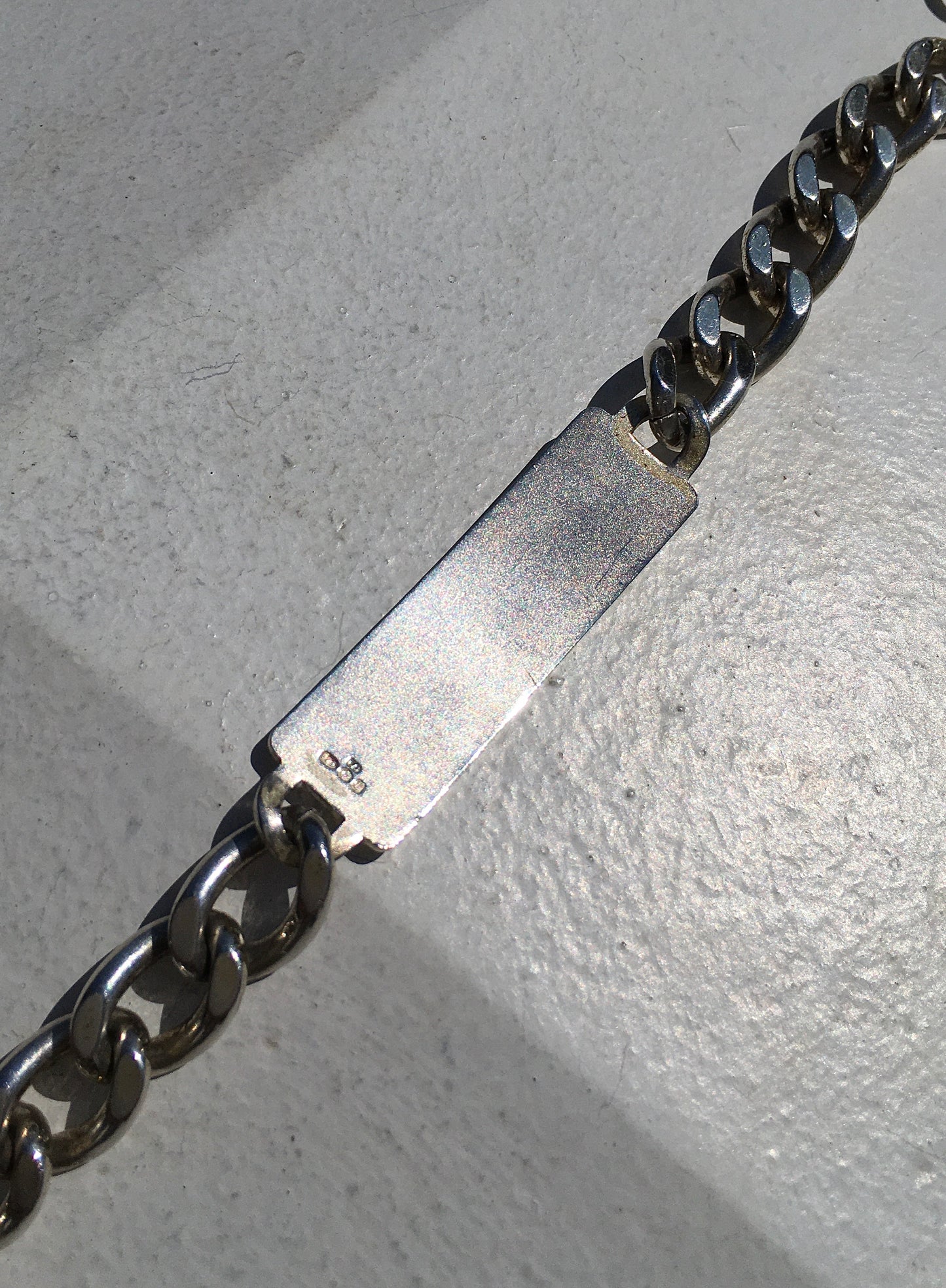 Vintage 1970s Sterling Silver Identity Bracelet