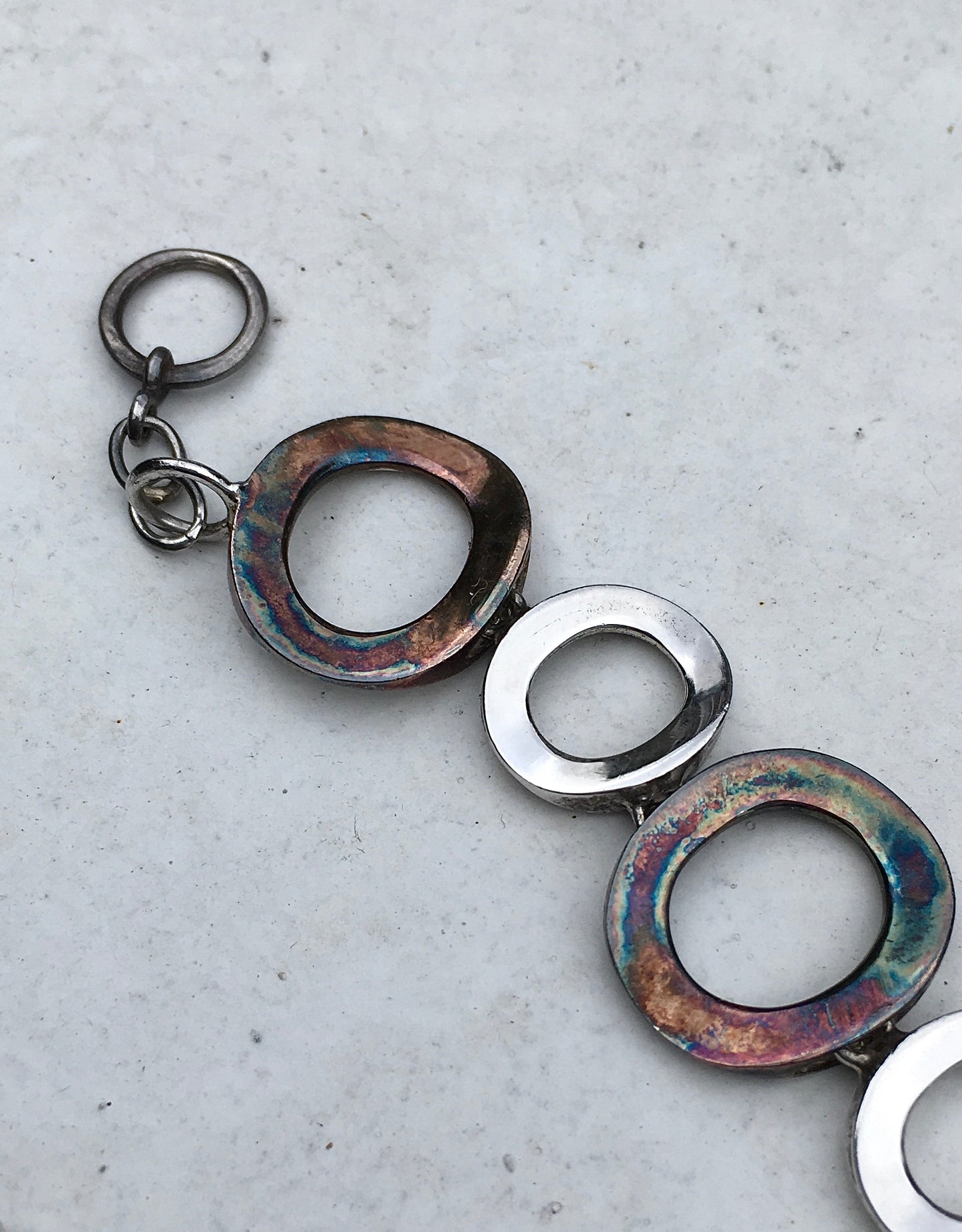 Vintage Sterling Silver & Copper Necklace & Bracelet Set