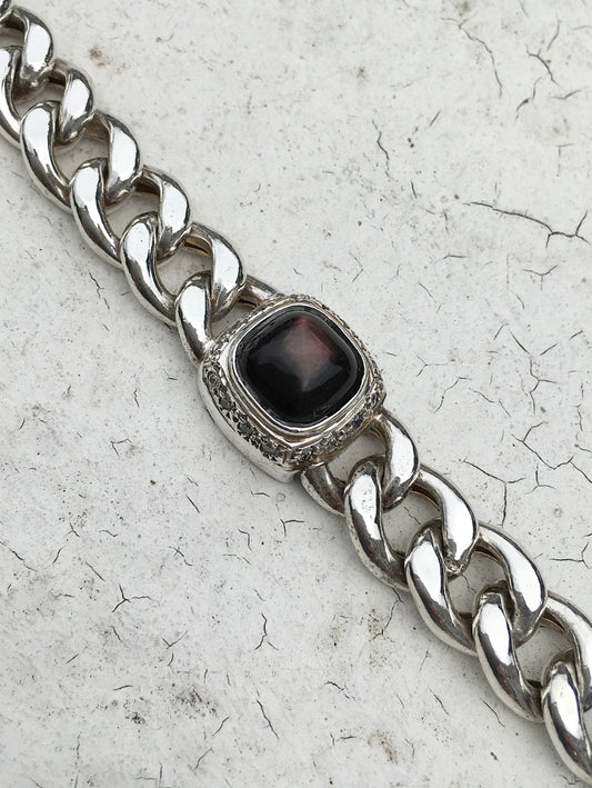 Sterling Silver Labradorite Curb Bracelet