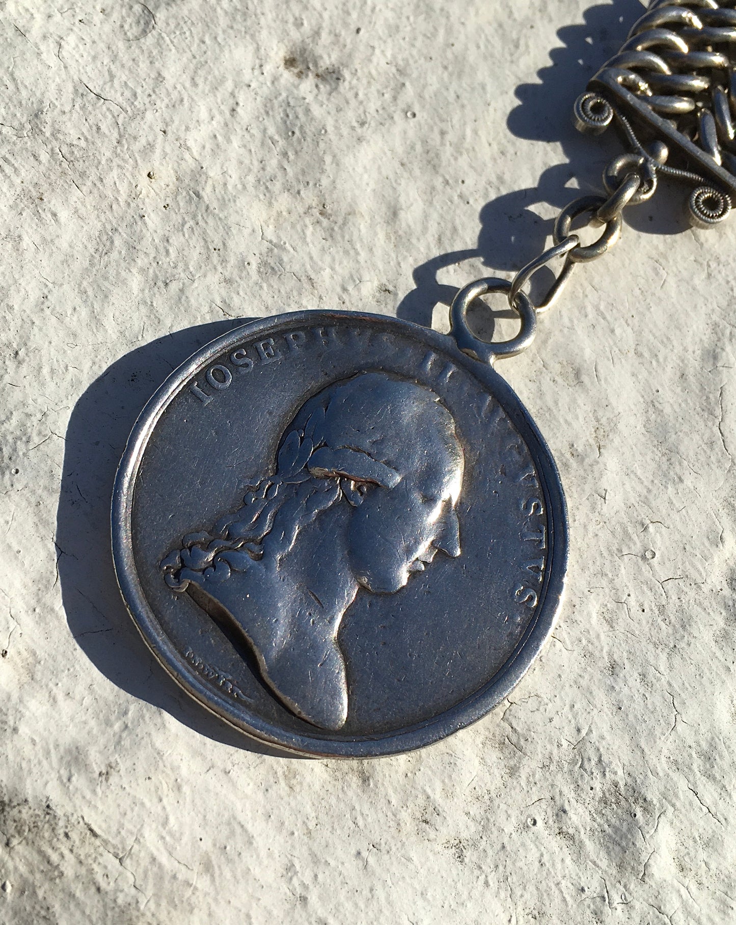 Antique Silver Coin Fob