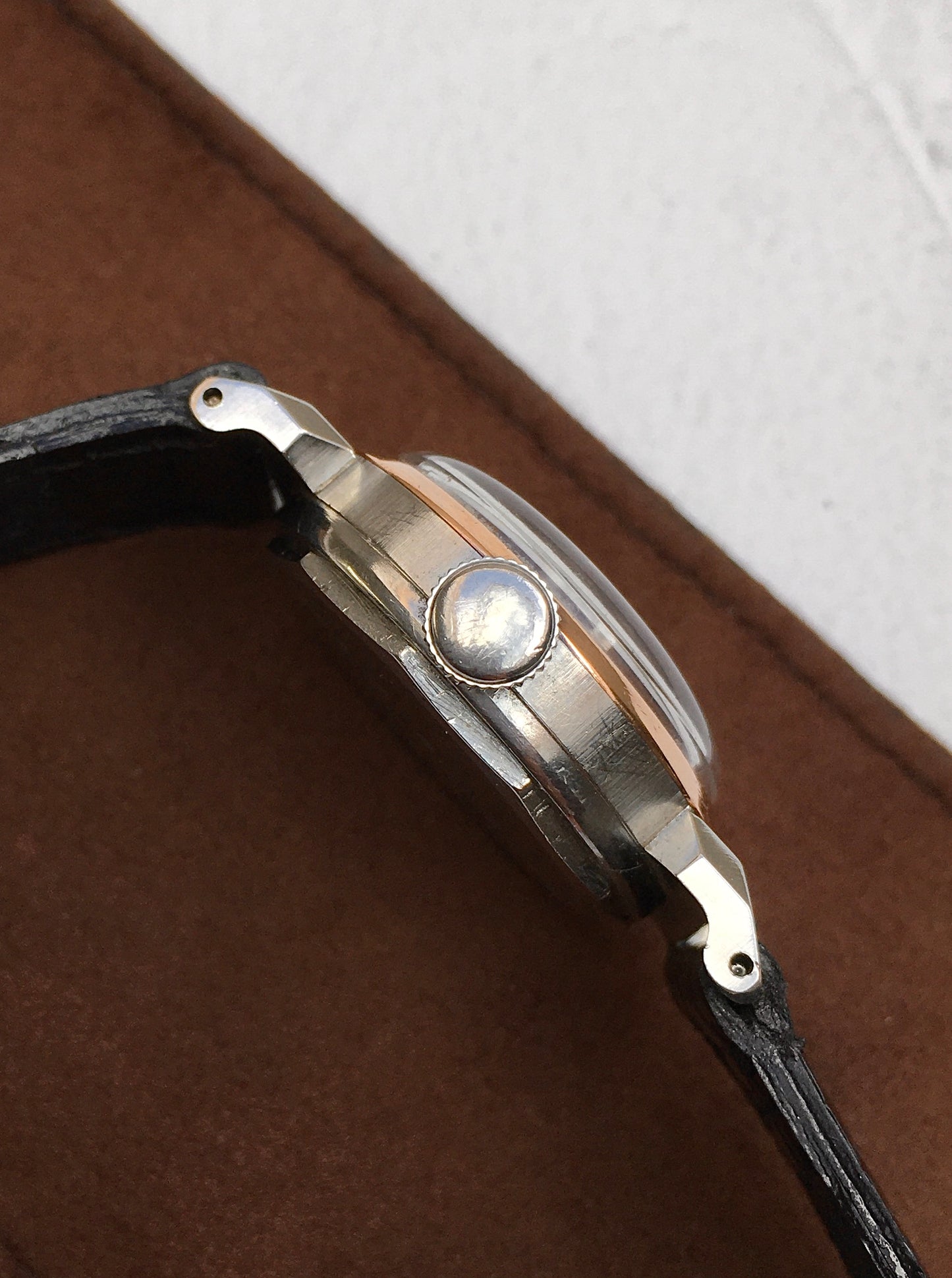 Vintage 1930s Steel & Rose Gold Movado