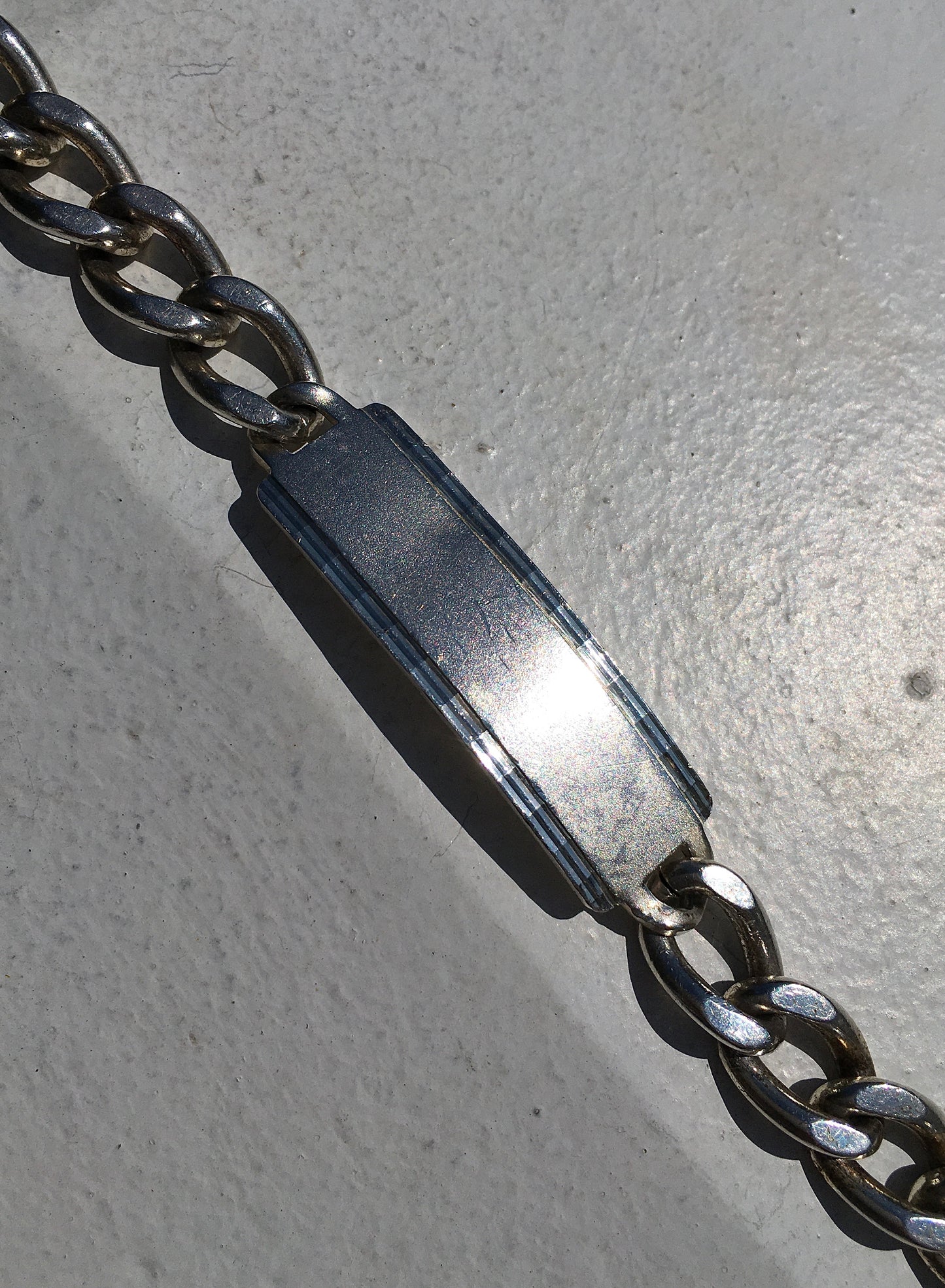 Vintage 1970s Sterling Silver Identity Bracelet