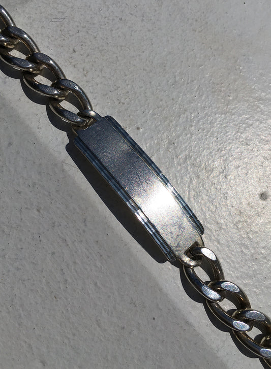 Vintage 1970s Sterling Silver Identity Bracelet