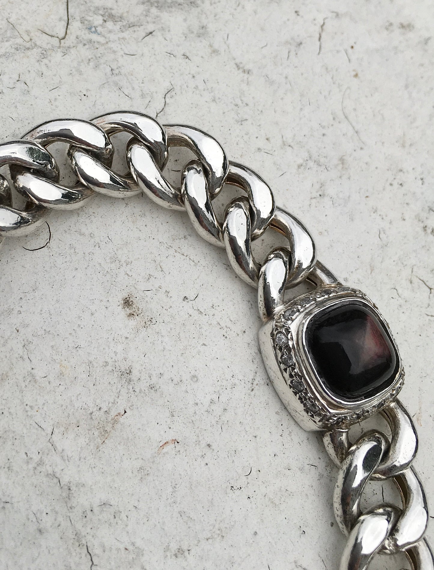 Sterling Silver Labradorite Curb Bracelet