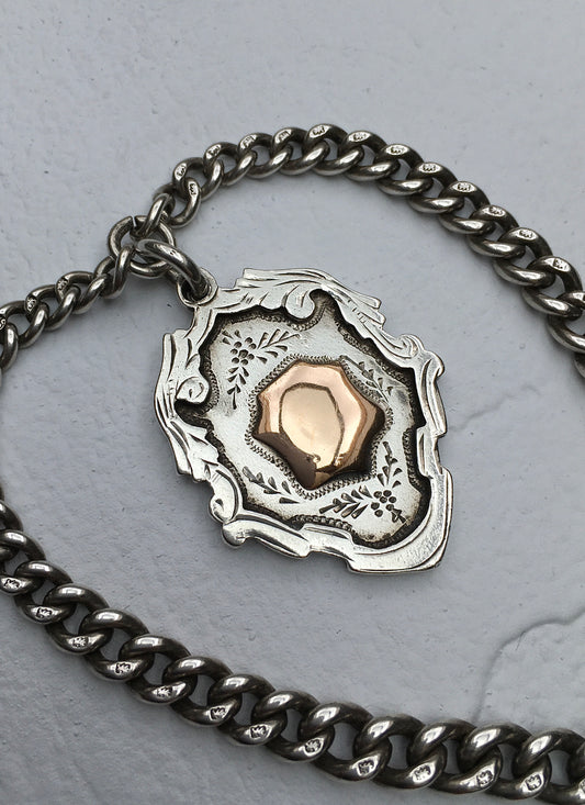 Antique Edwardian Sterling Silver Fob Watch Chain