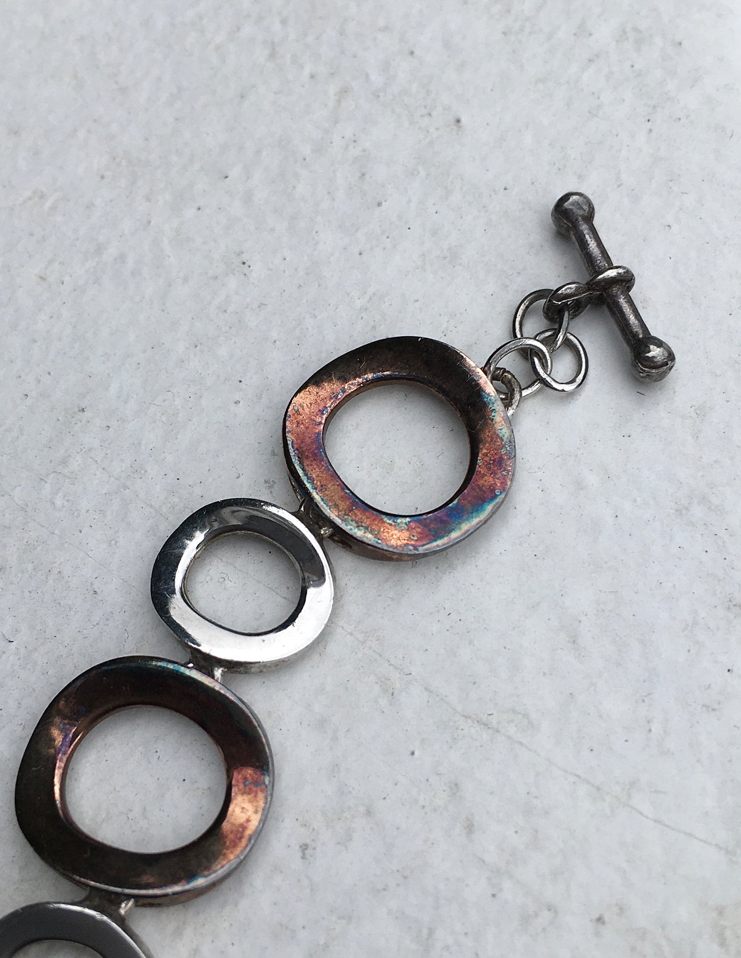 Vintage Sterling Silver & Copper Necklace & Bracelet Set