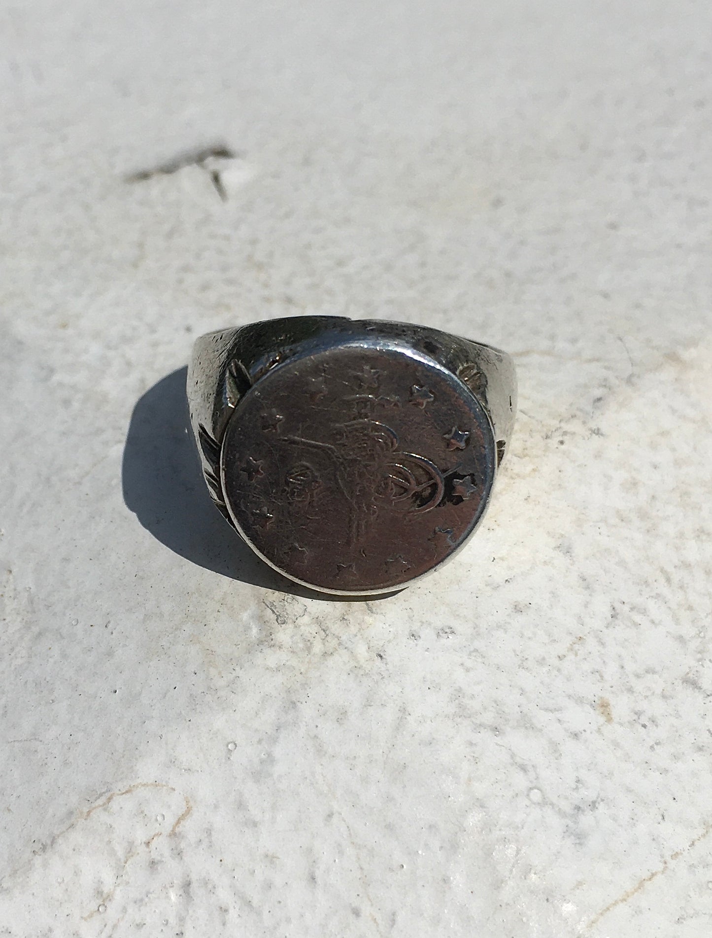 Vintage Sterling Silver Coin Ring