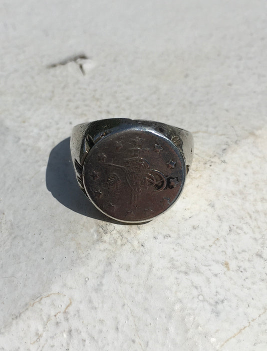 Vintage Sterling Silver Coin Ring