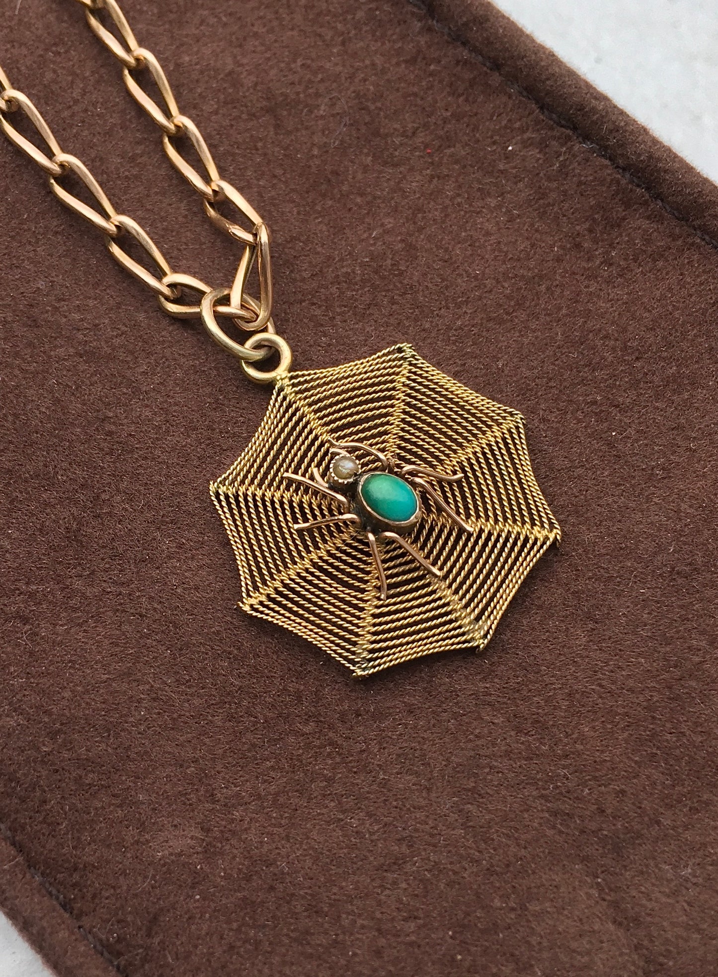 9ct Gold Spiderweb Necklace