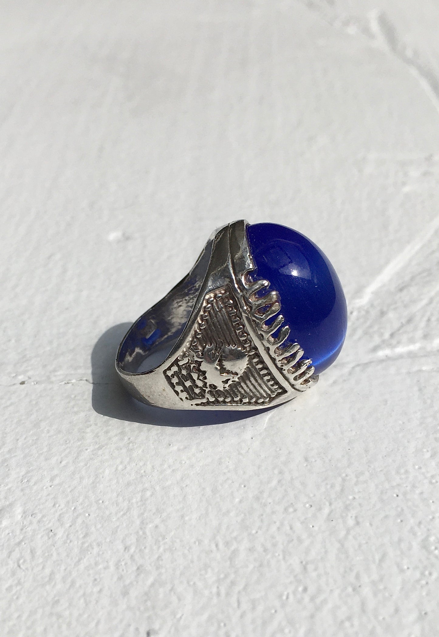 Sterling Silver Blue Cabochon