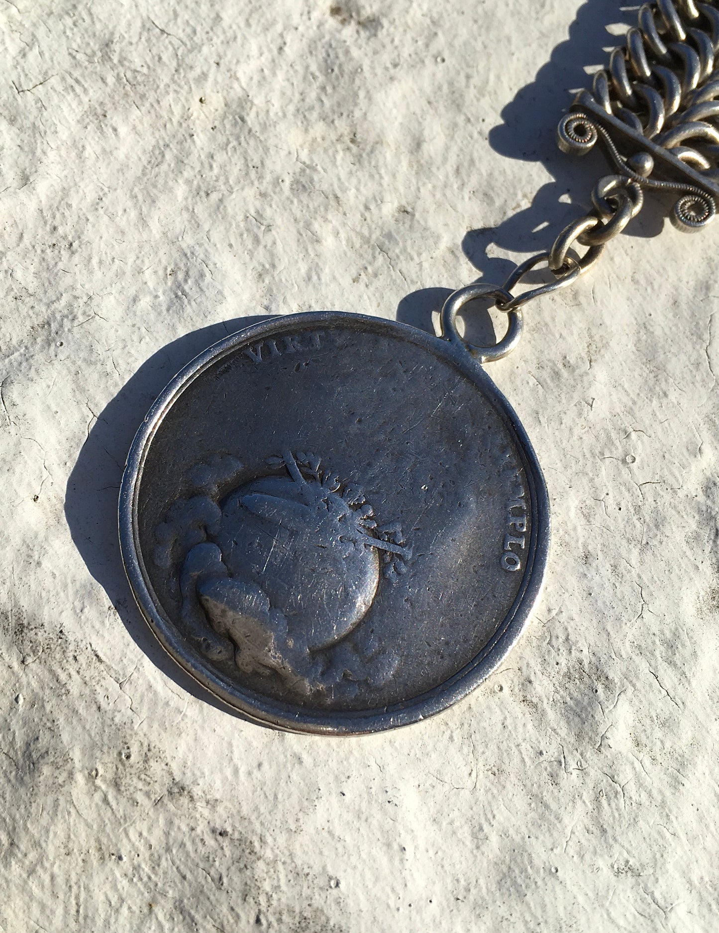 Antique Silver Coin Fob