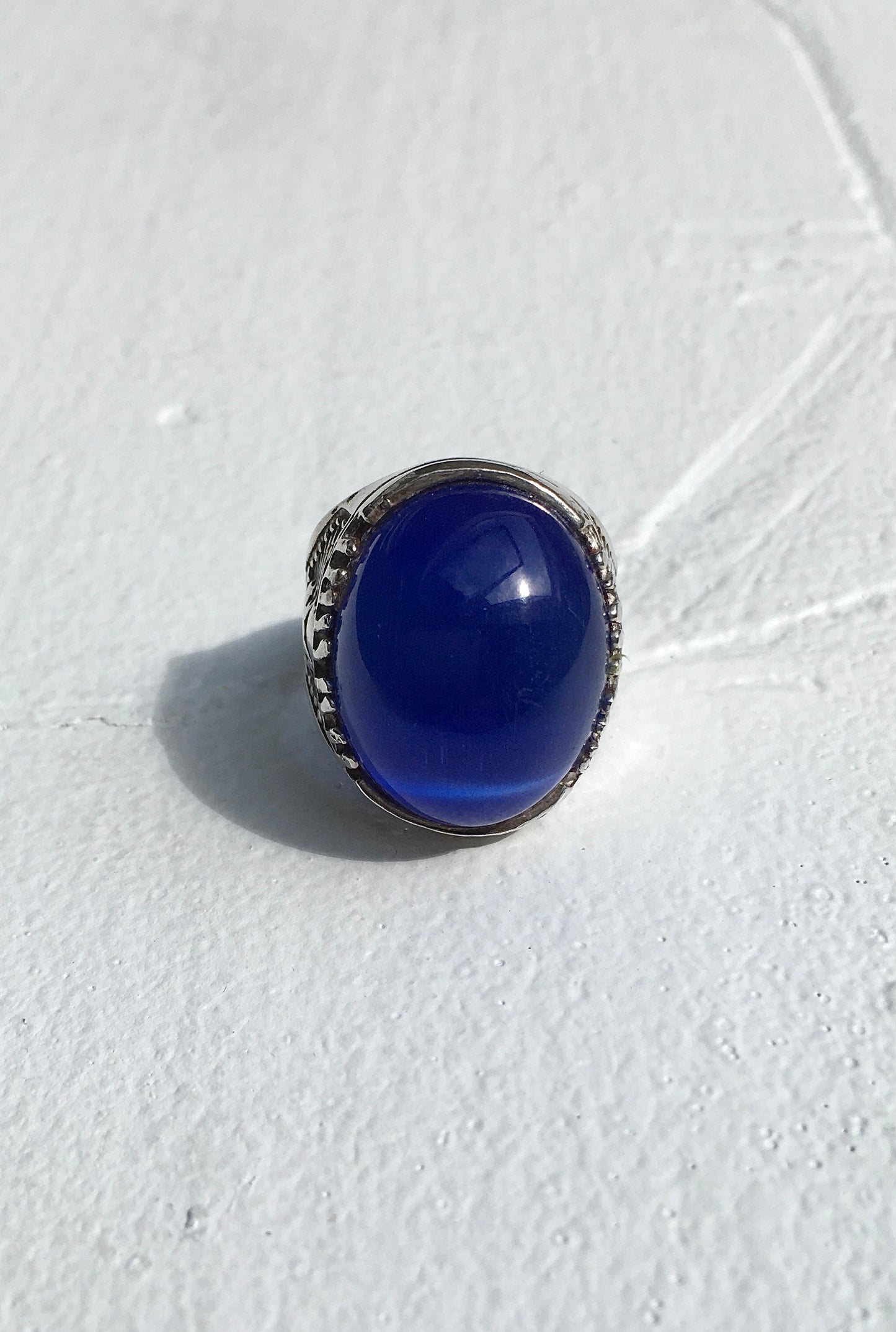 Sterling Silver Blue Cabochon