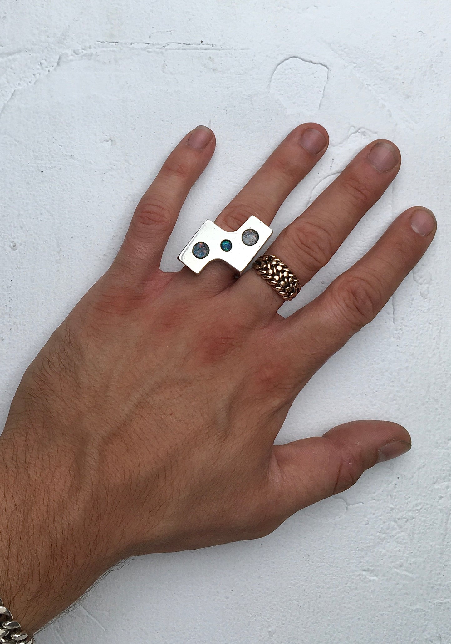 Vintage Sterling Silver Opal Ring