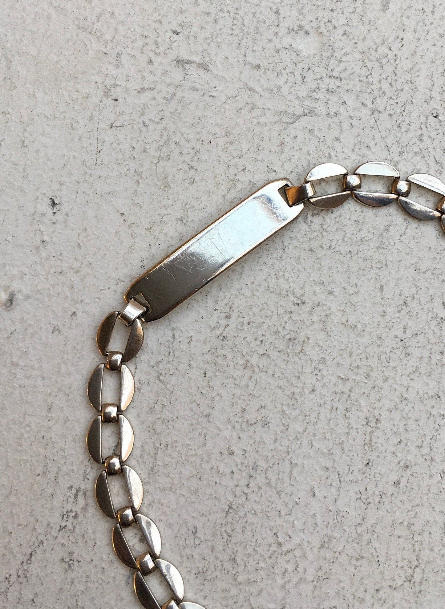 Vintage 1970s Sterling Silver Identity Bracelet