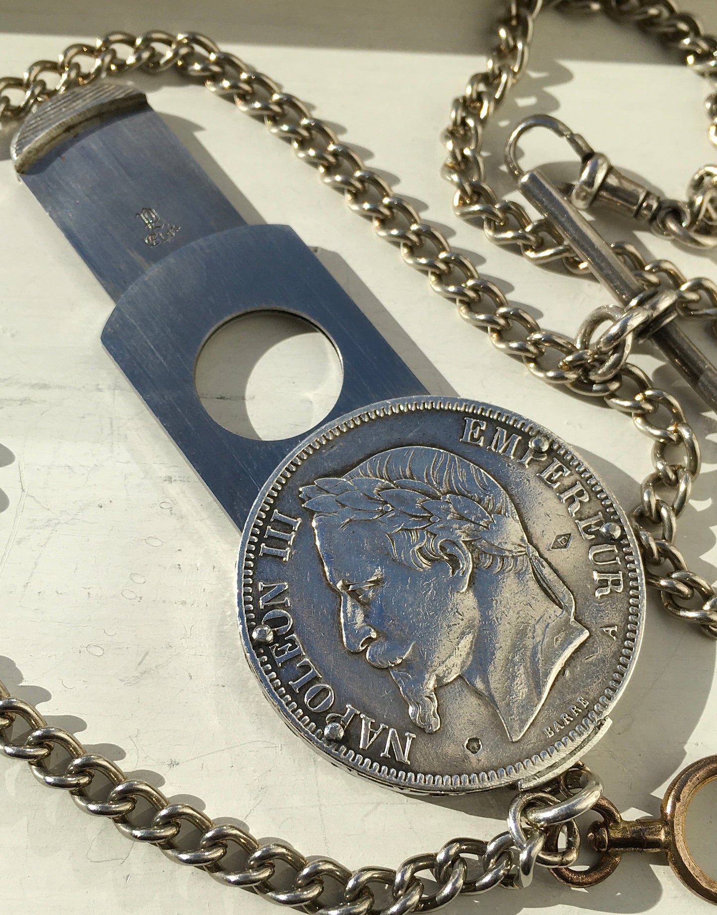 Silver Eloi Pernet 5 Franc Cigar Cutter