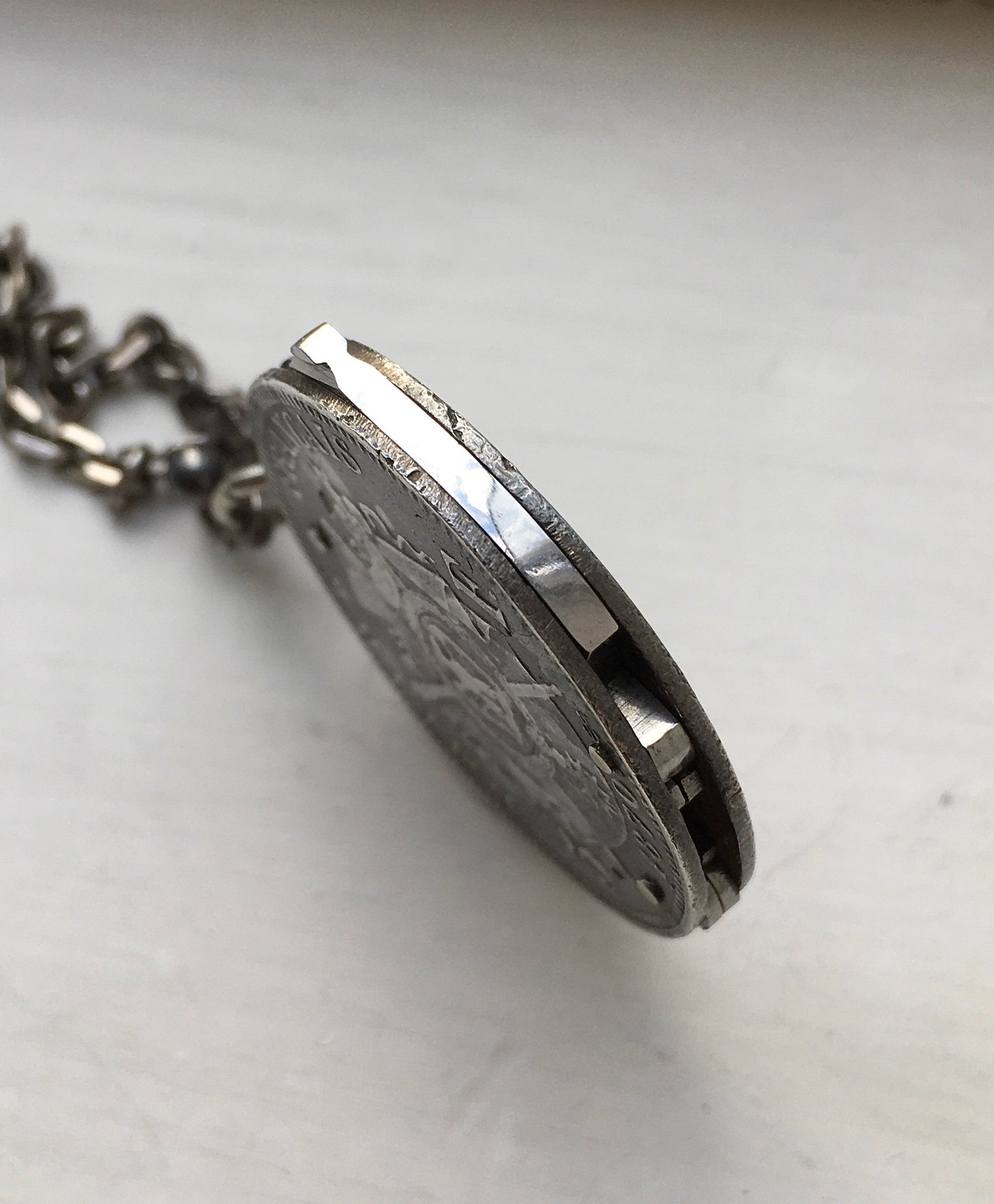 Silver Eloi Pernet 5 Franc Coin Knife