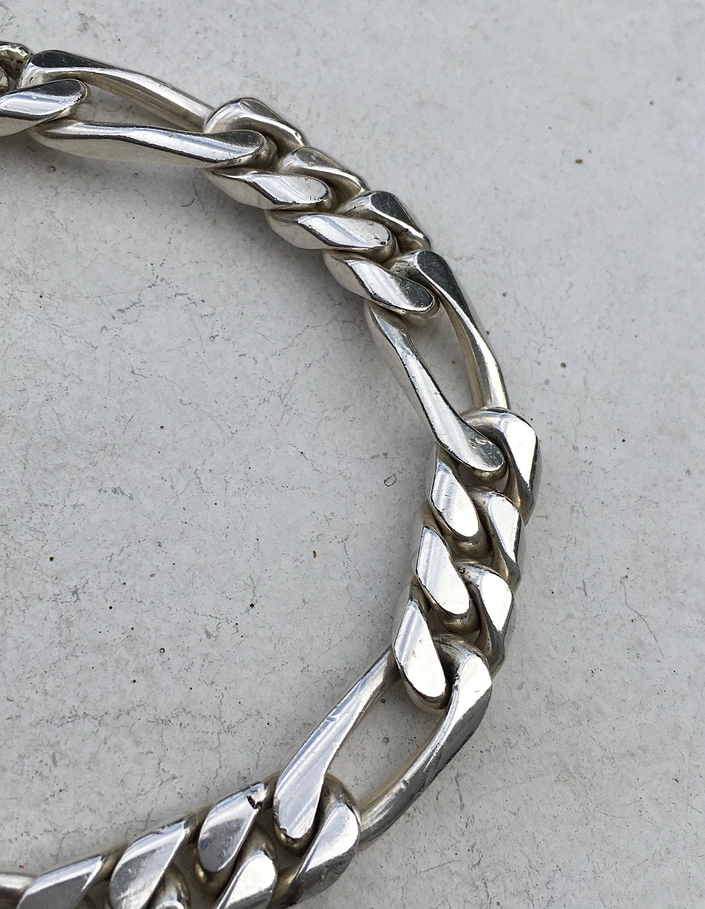 Sterling Silver Figaro Identity Bracelet