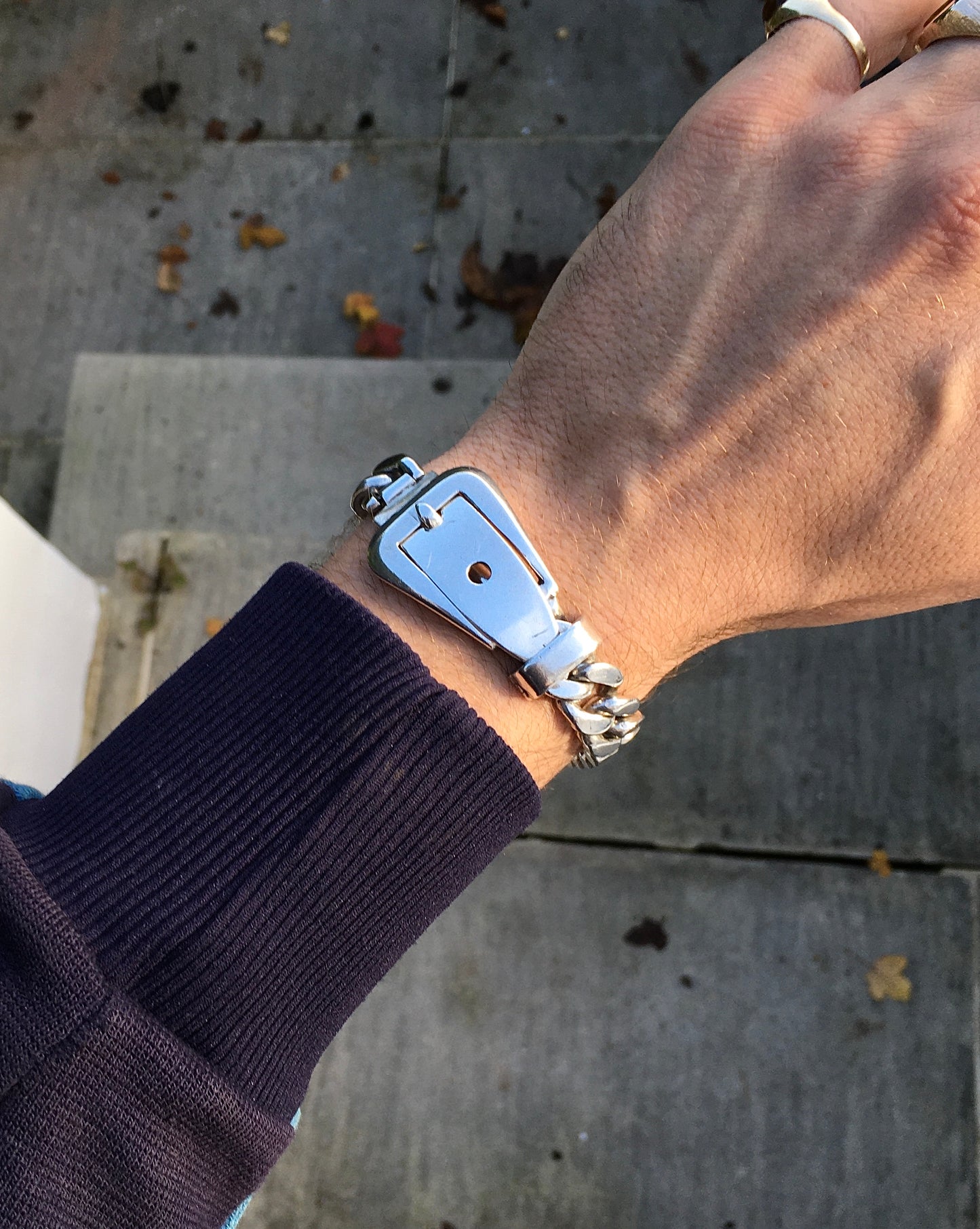 Vintage Sterling Silver Buckle Bracelet