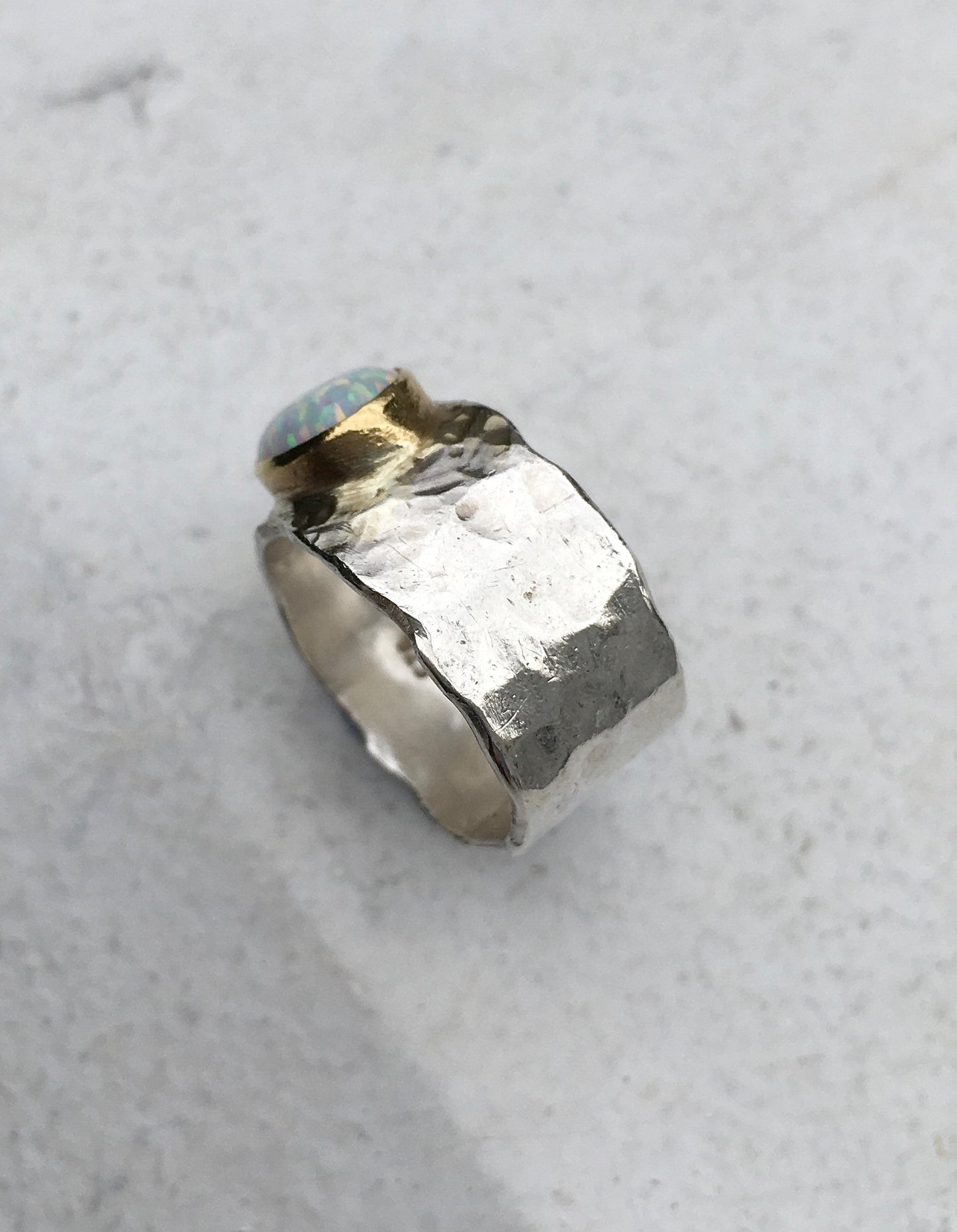 Silver & Gold Opal Ring