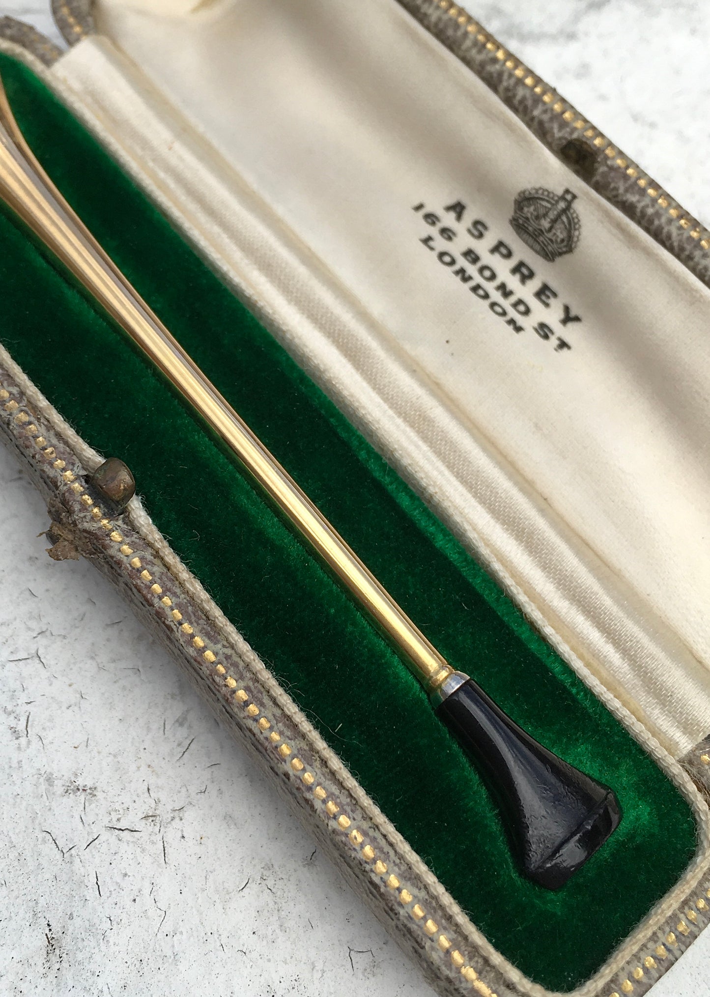 Antique Gold & Platinum Asprey Cheroot Holder