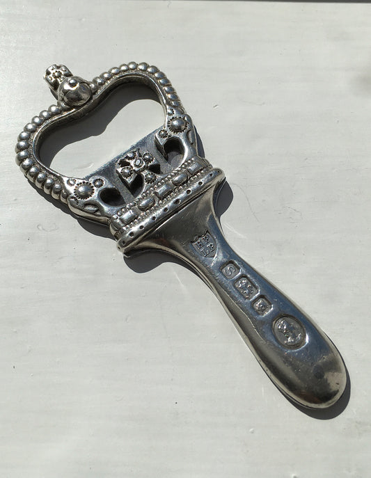 Vintage 1950s Sterling Silver Coronation Bottle Opener