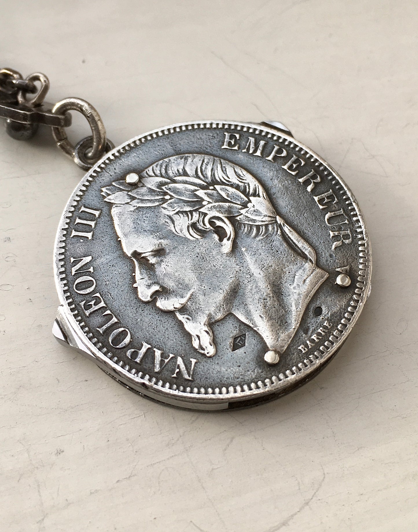 Silver Eloi Pernet 5 Franc Coin Knife