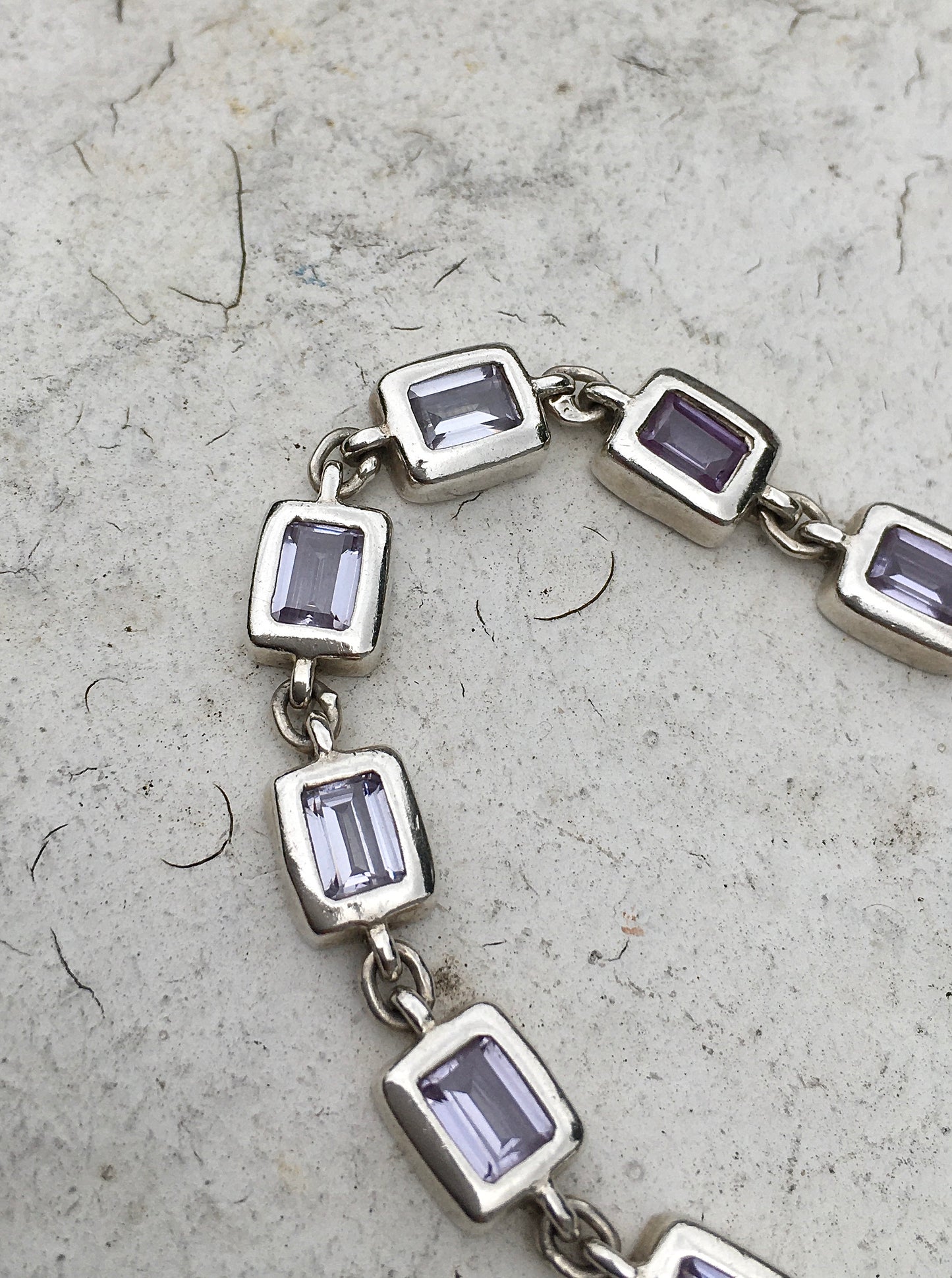 1990s Sterling Silver Amethyst Bracelet