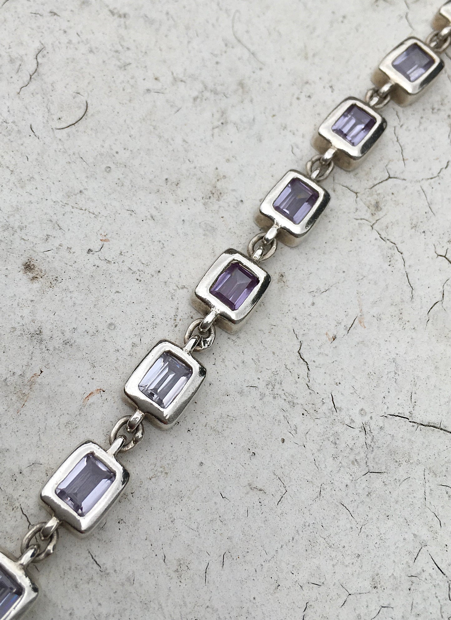 1990s Sterling Silver Amethyst Bracelet
