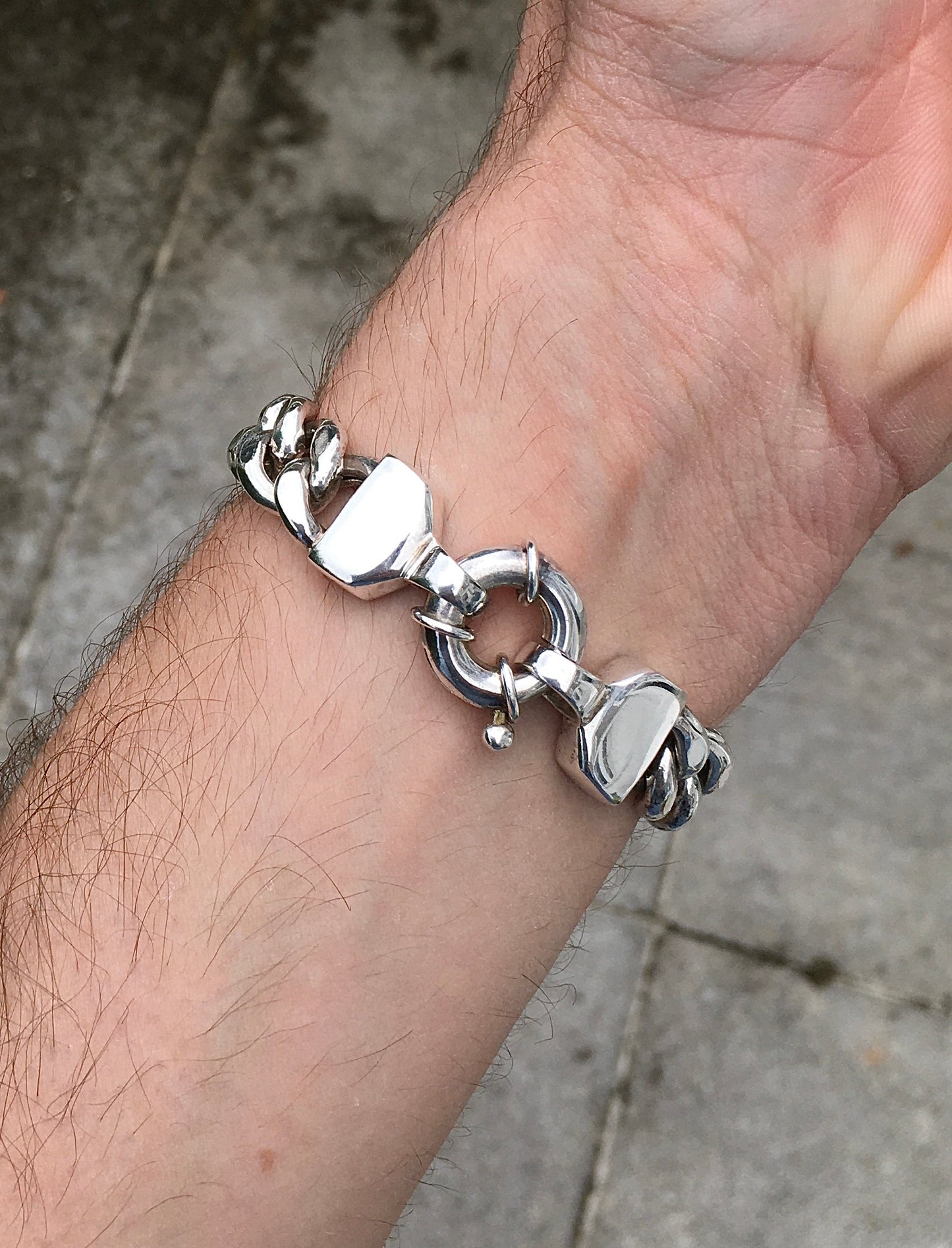 Sterling Silver Labradorite Curb Bracelet