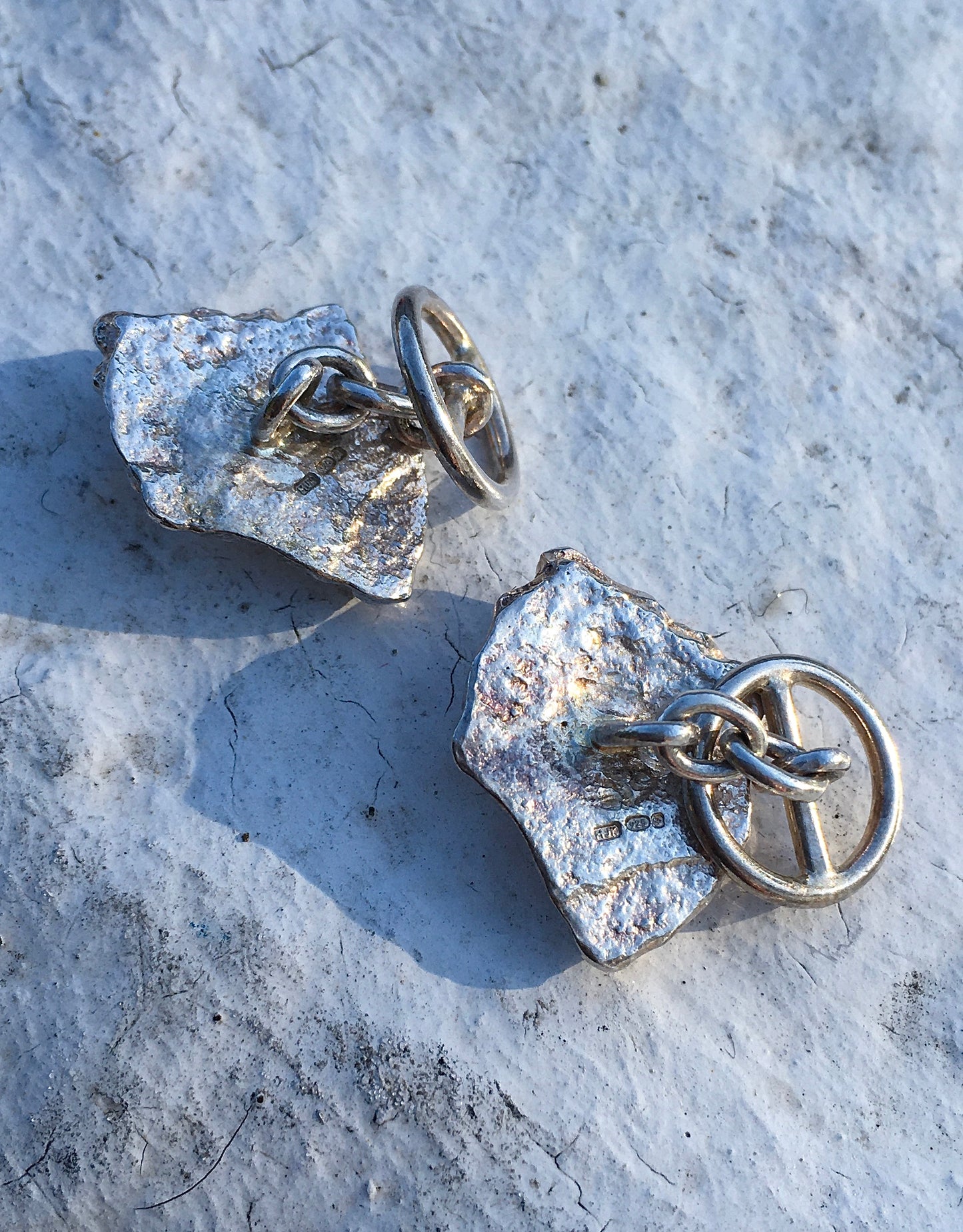 1970s Sterling Silver Nugget Cufflinks